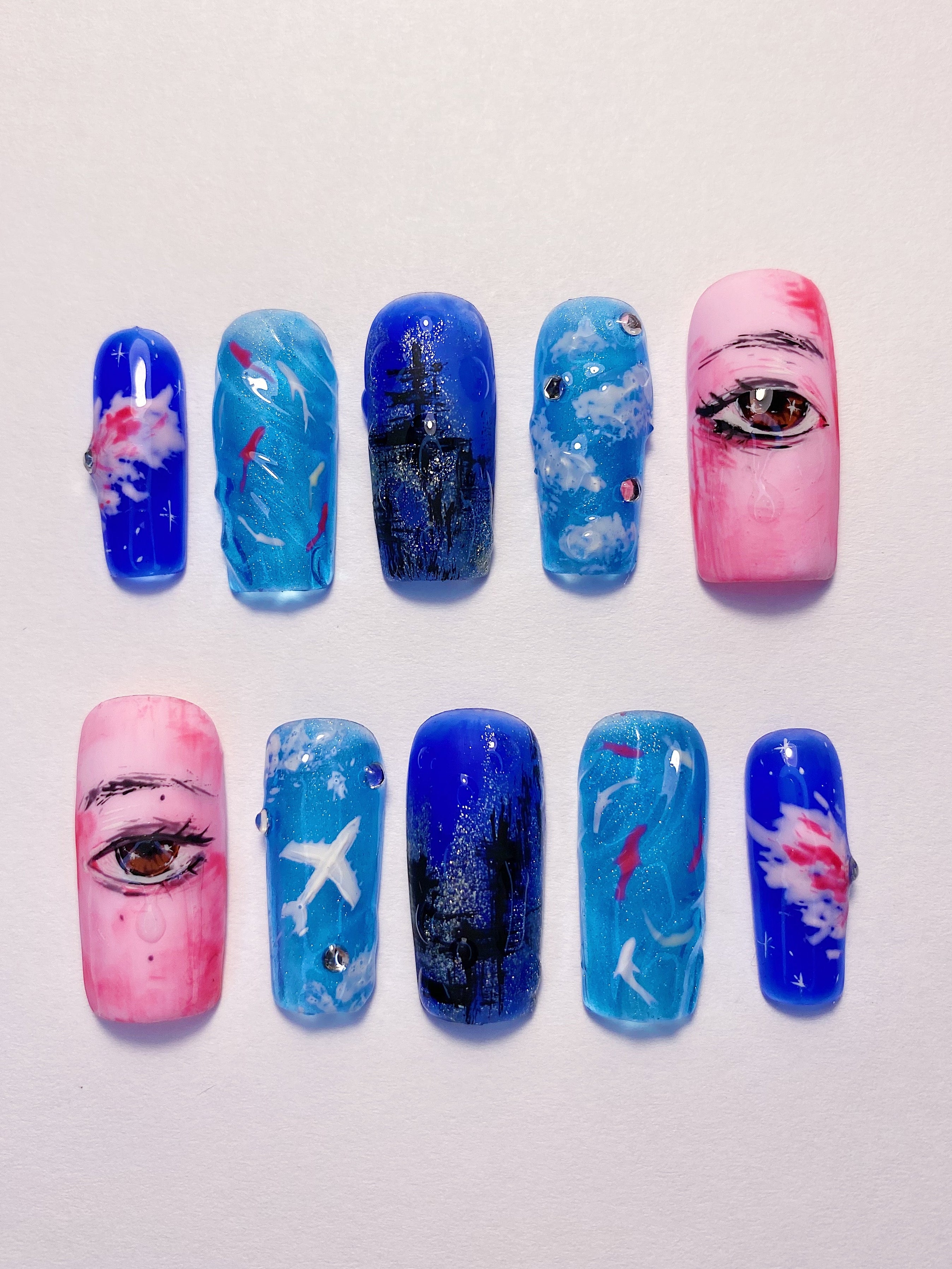 JENNIE Seoul City press on nails