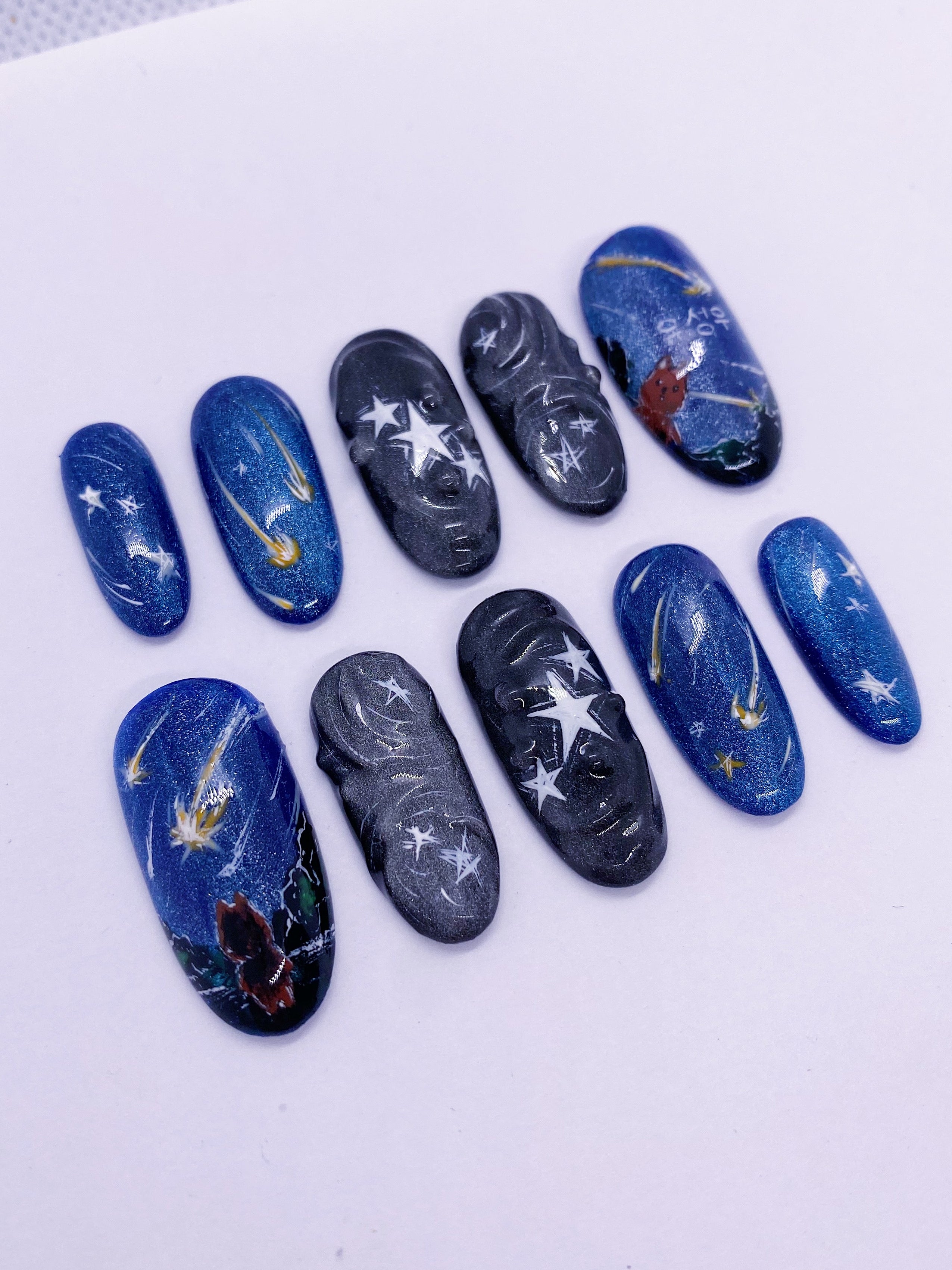 HAN Raining stars press on nails (Ready to claim)