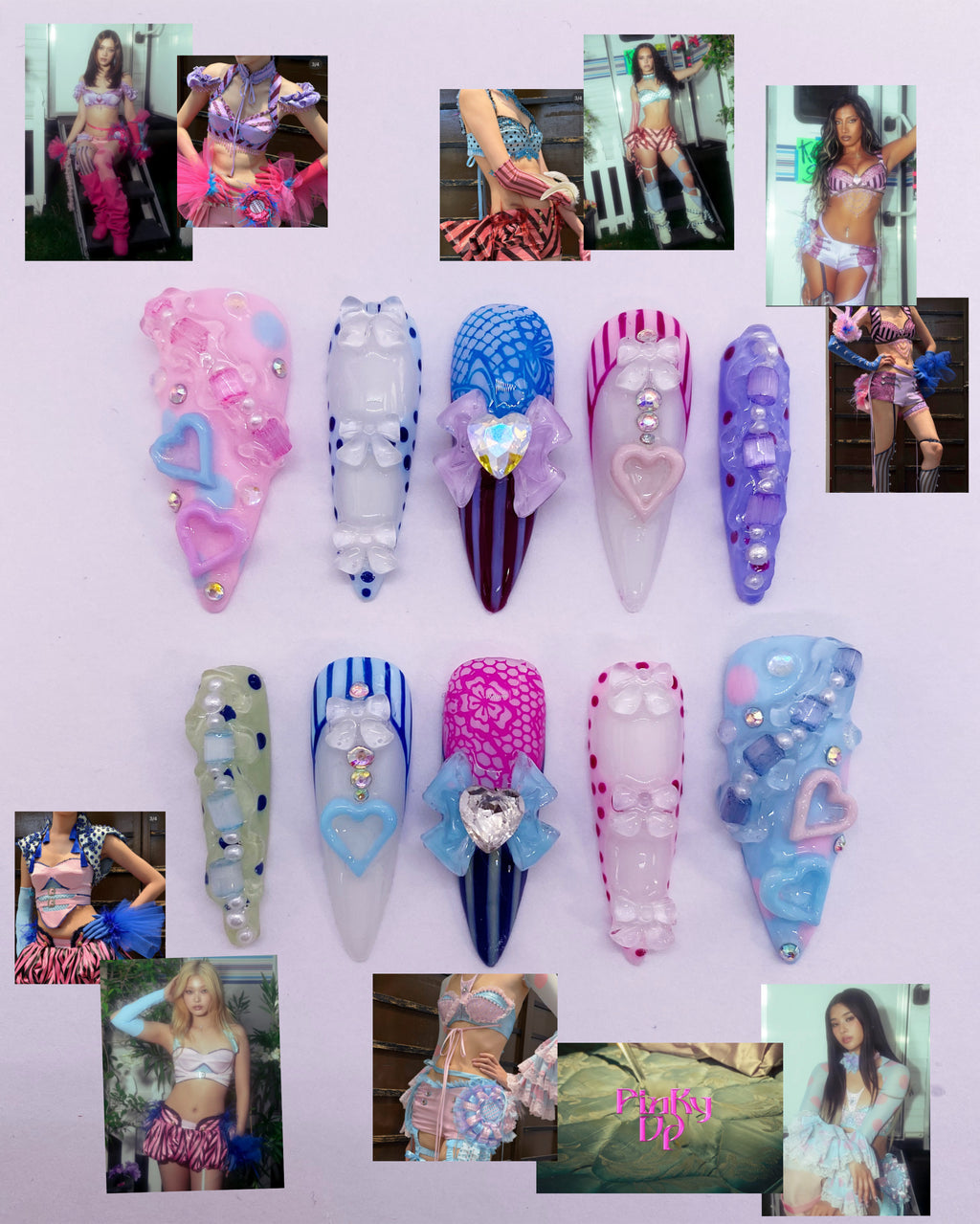 KATSEYE Pinky Up press on nails(Ready to claim)