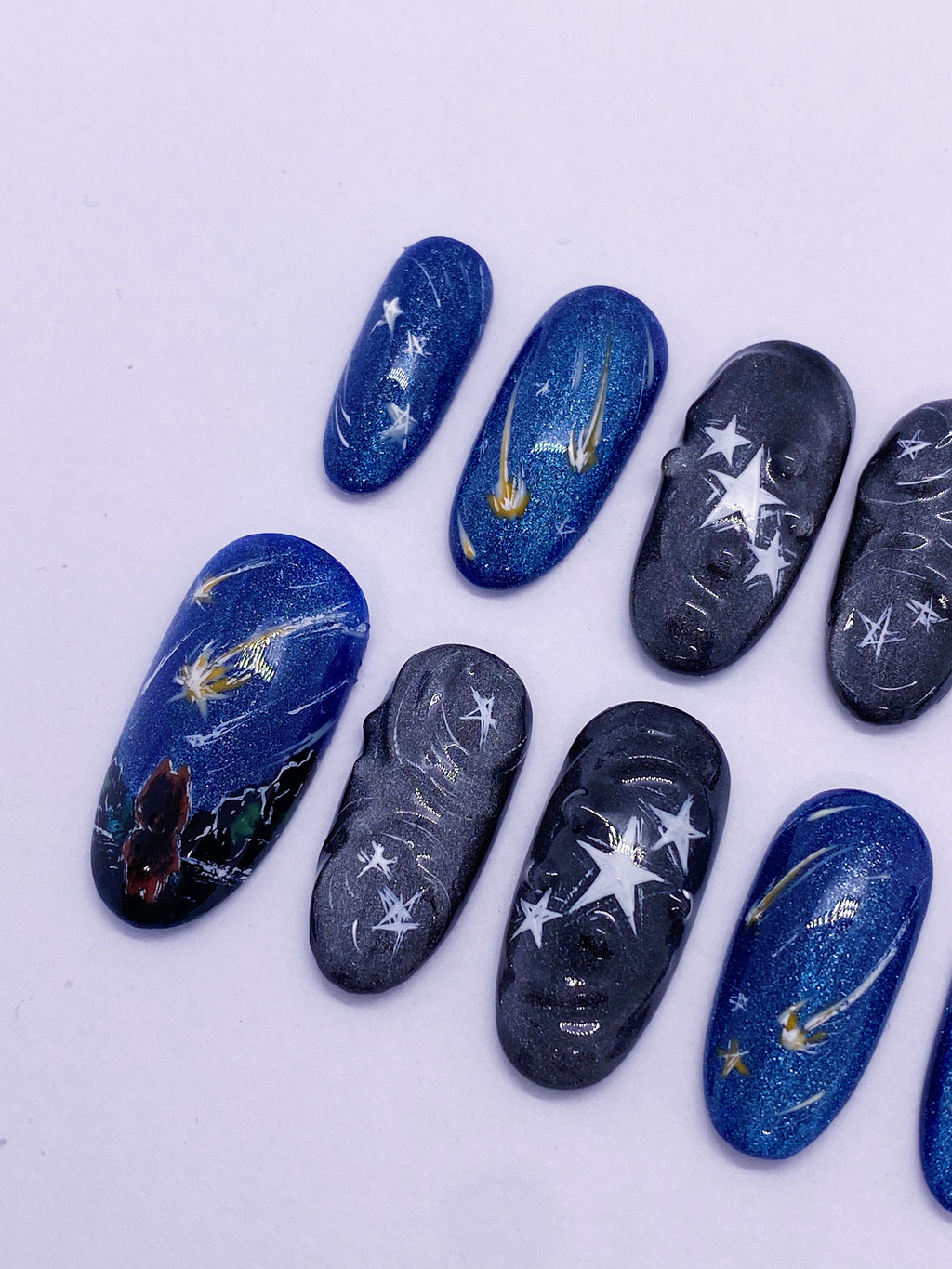 HAN Raining stars press on nails (Ready to claim)