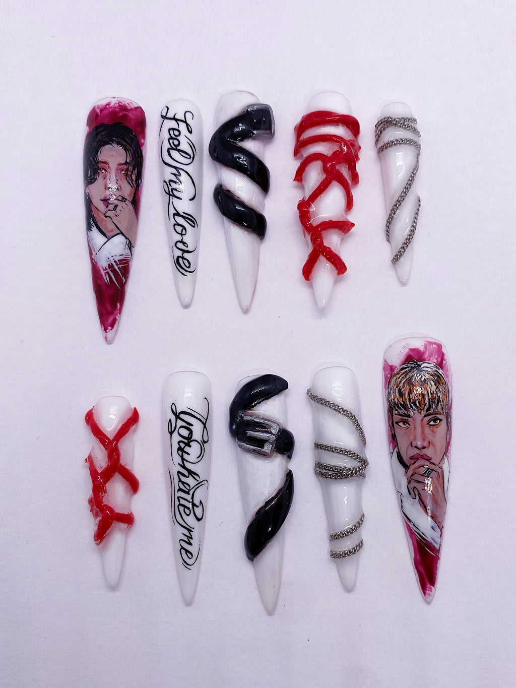 SKZ Red Light press on nails(Ready to claim)