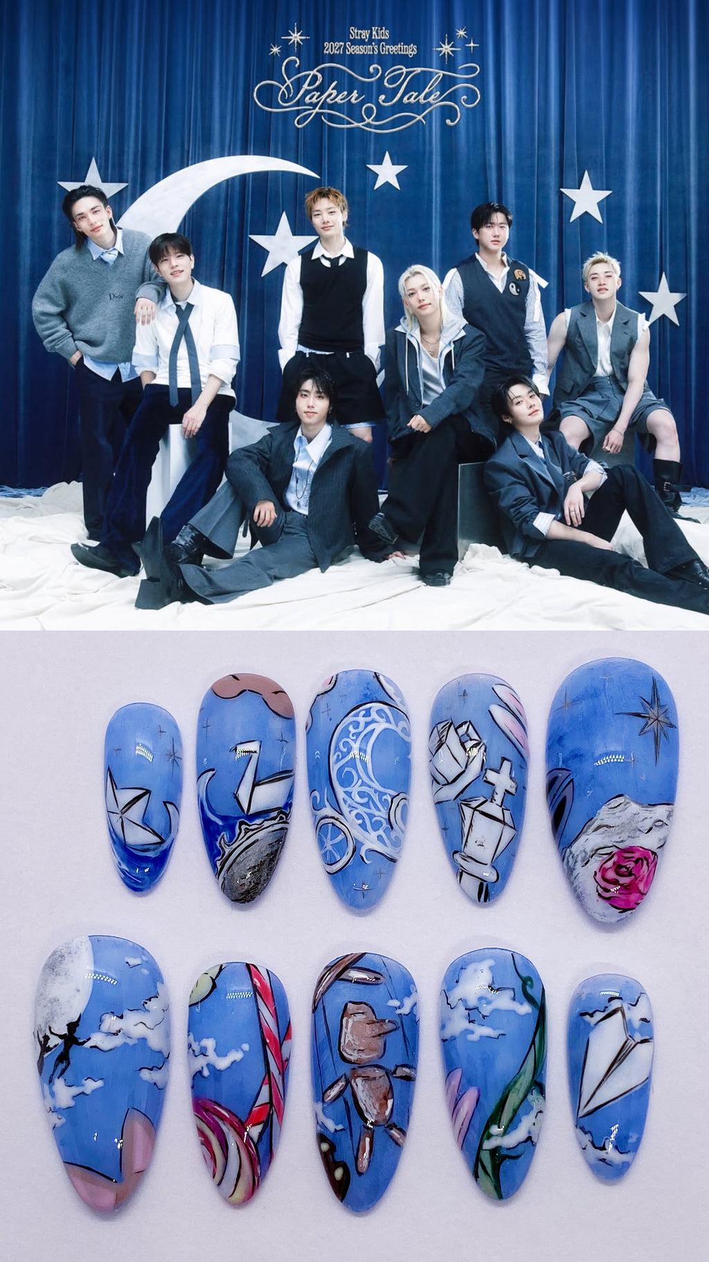 SKZ Paper Tale press on nails