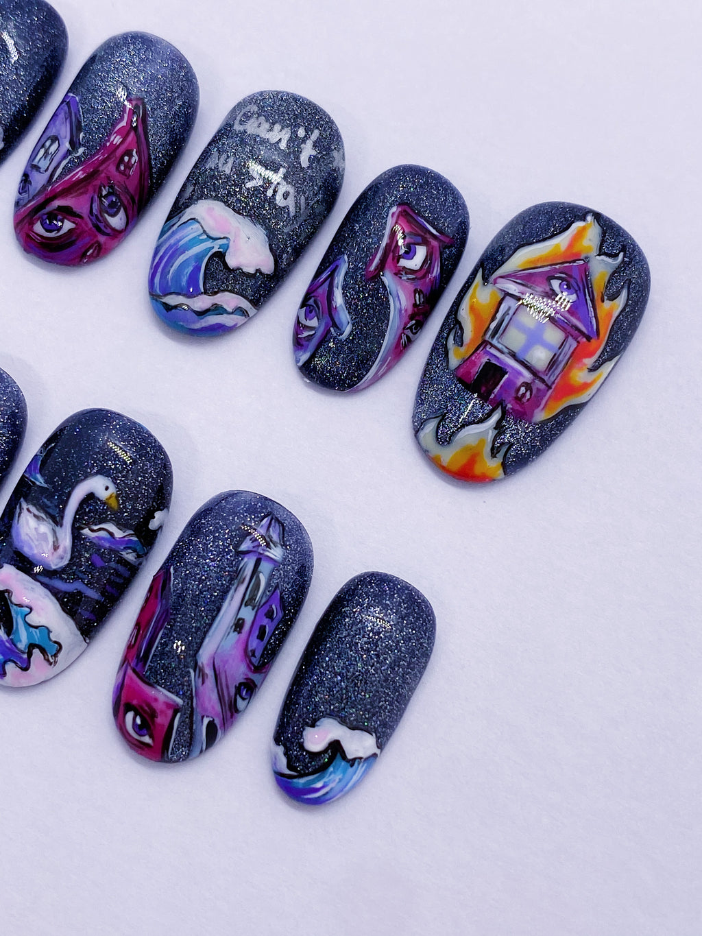 JENNIE Fallen Angel. Set 2 press on nails