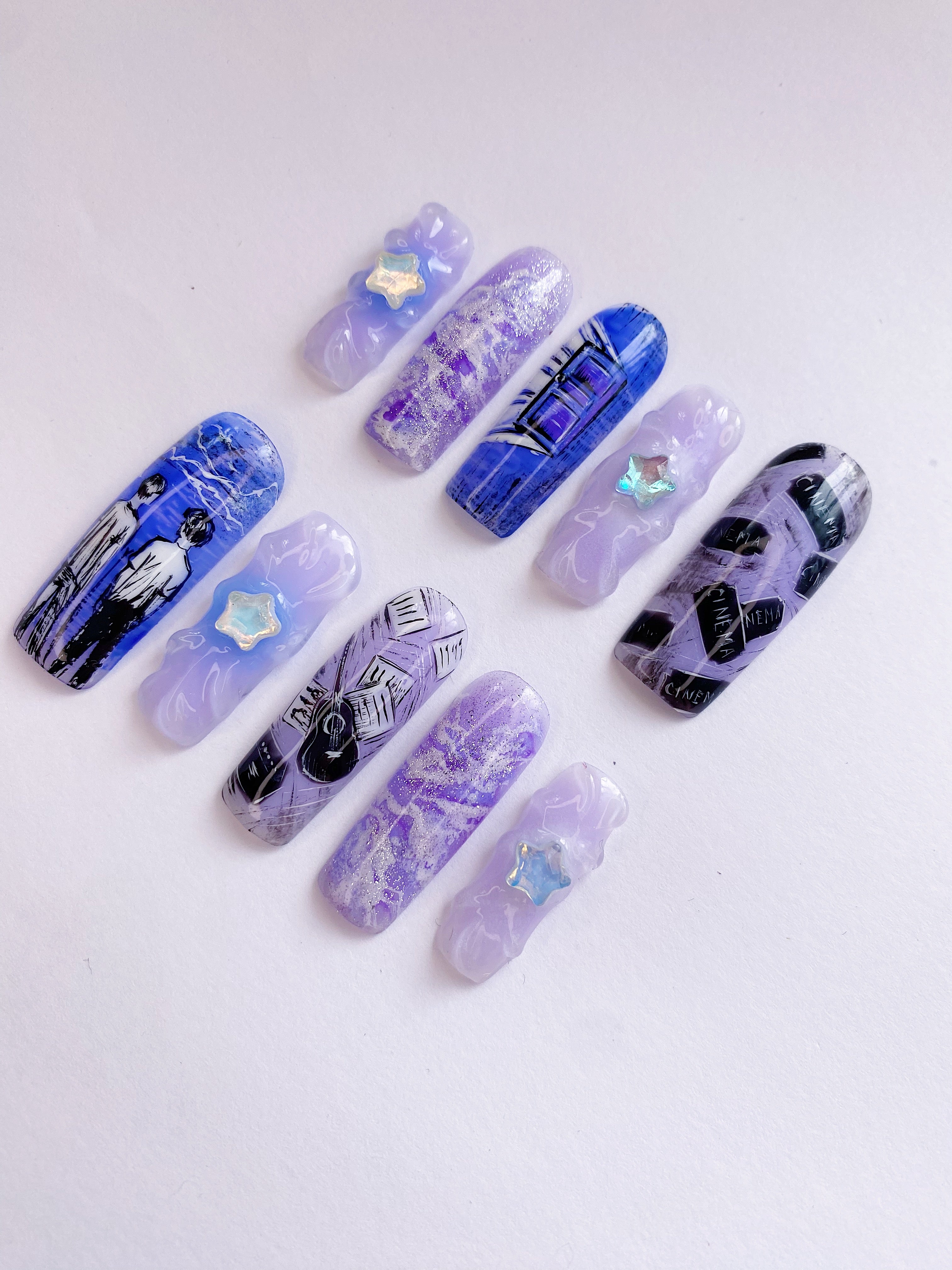 SKZ Cinema press on nails