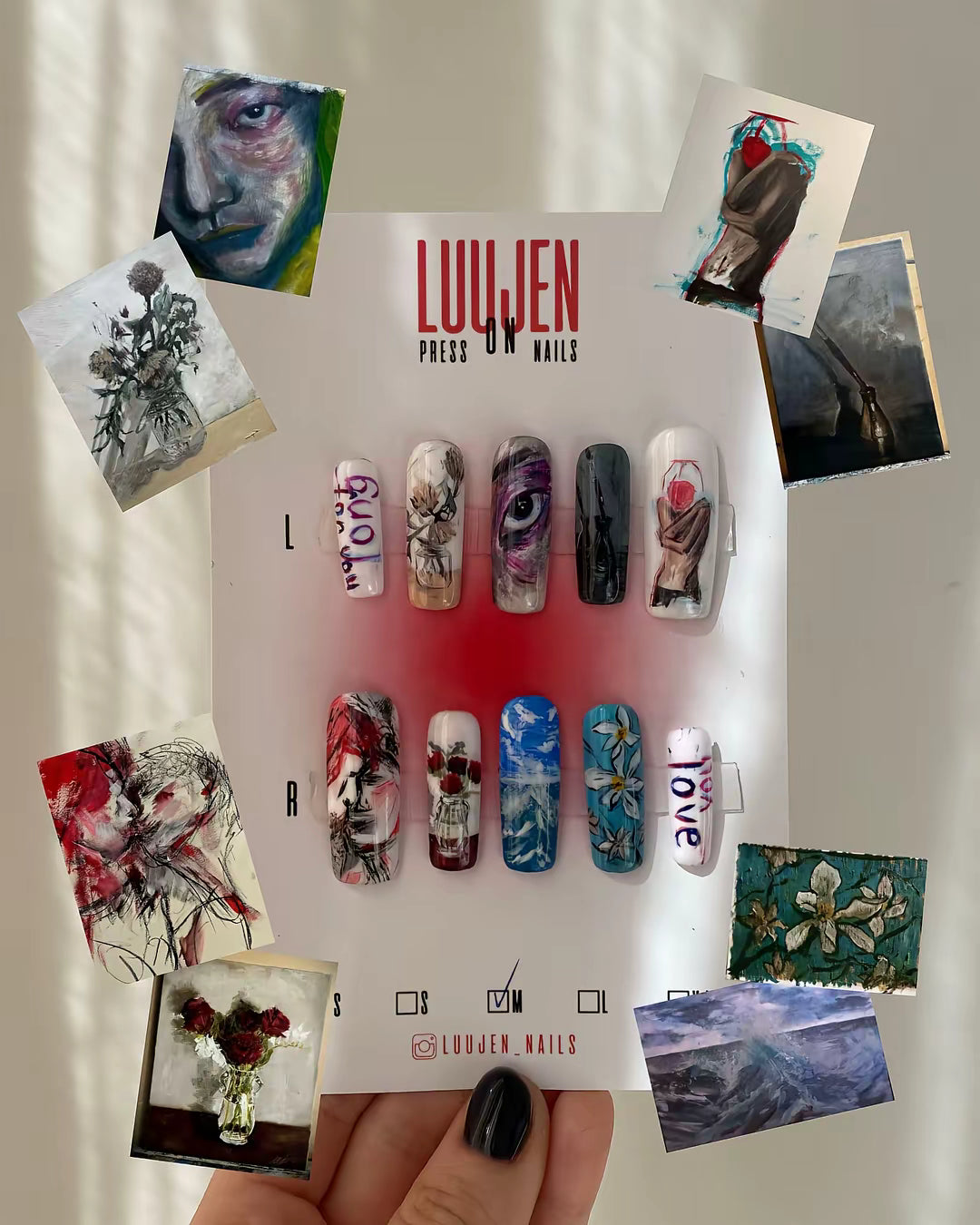 Hyunjin’s Art press on nails recreating collection