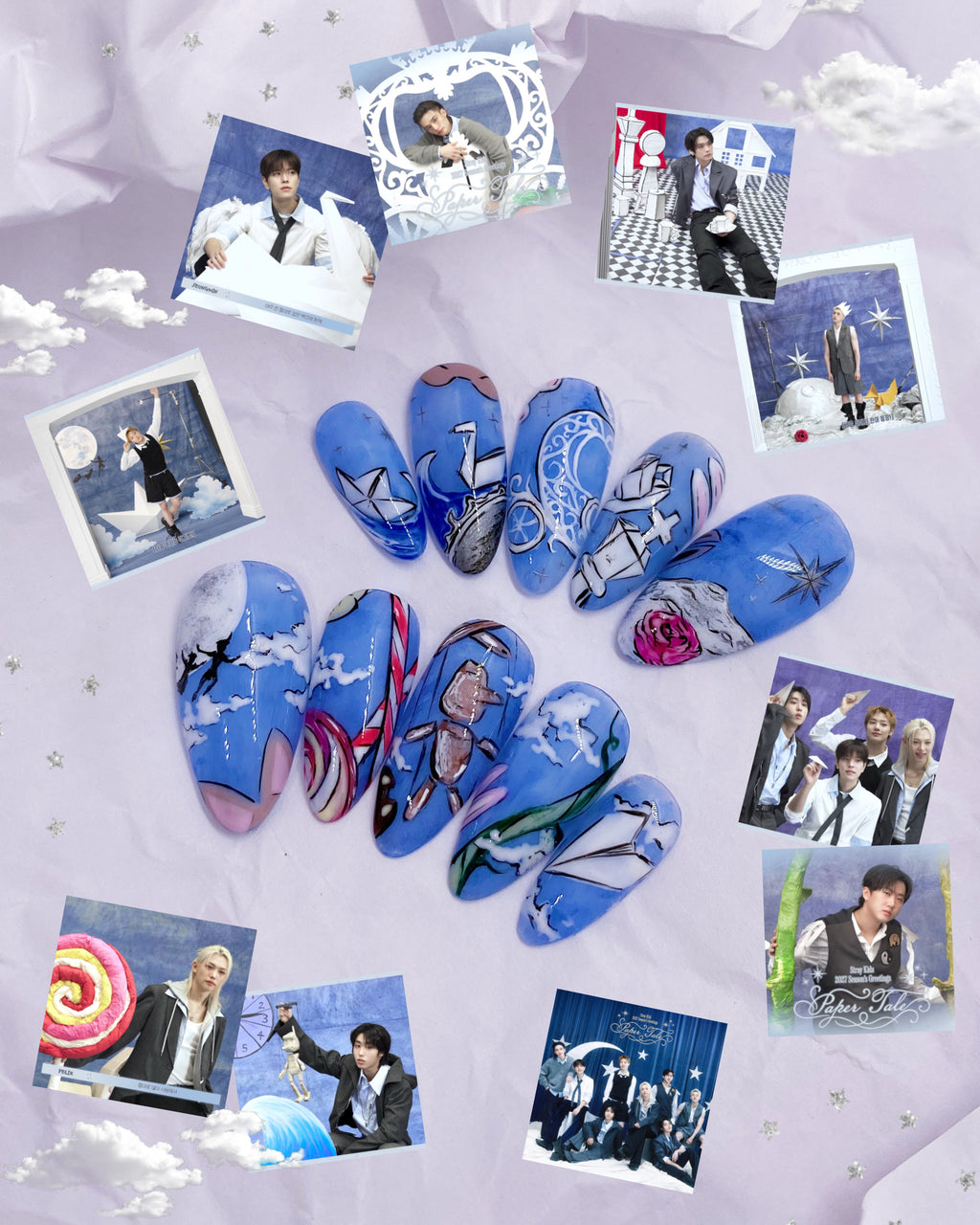 SKZ Paper Tale press on nails