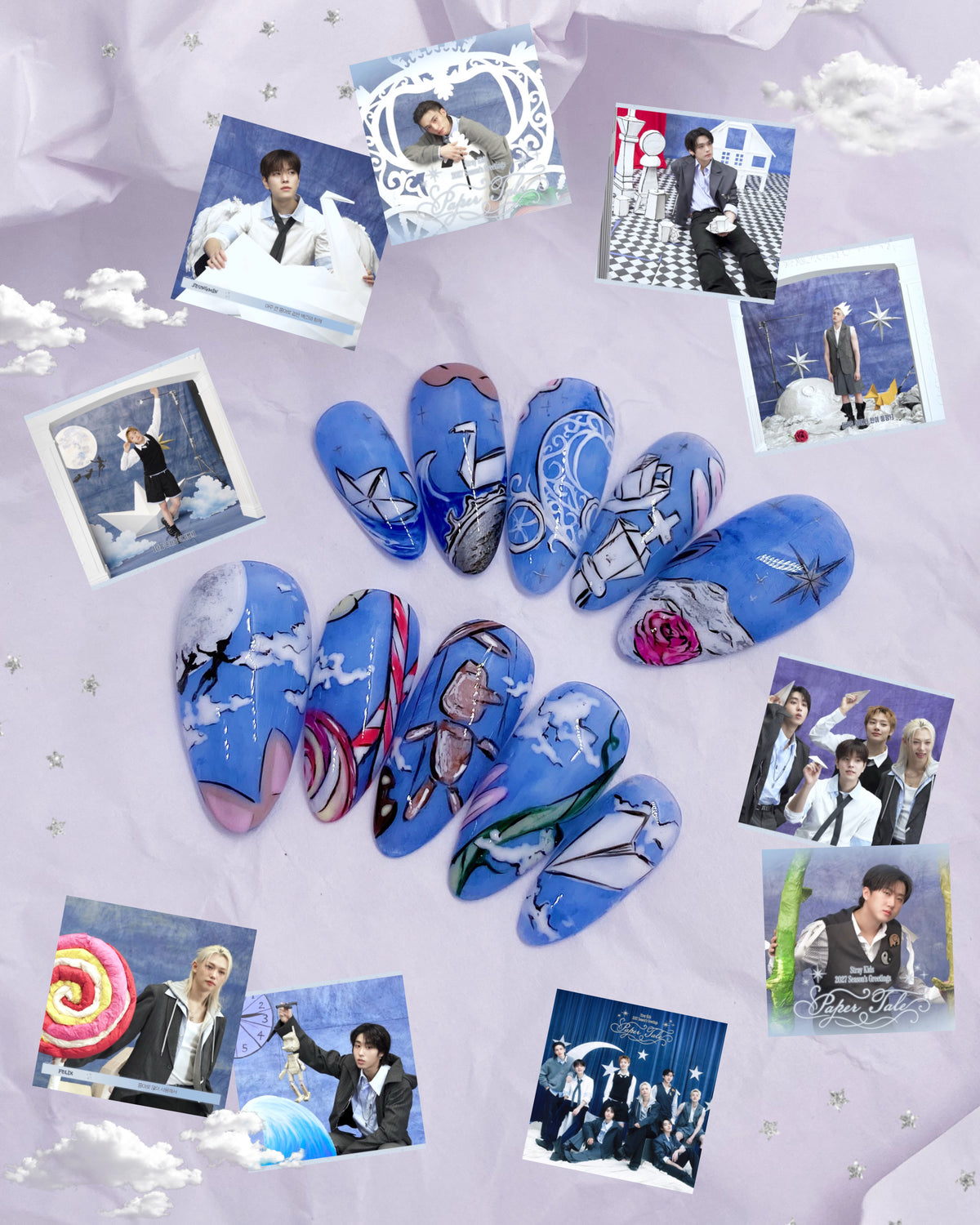 SKZ Paper Tale press on nails