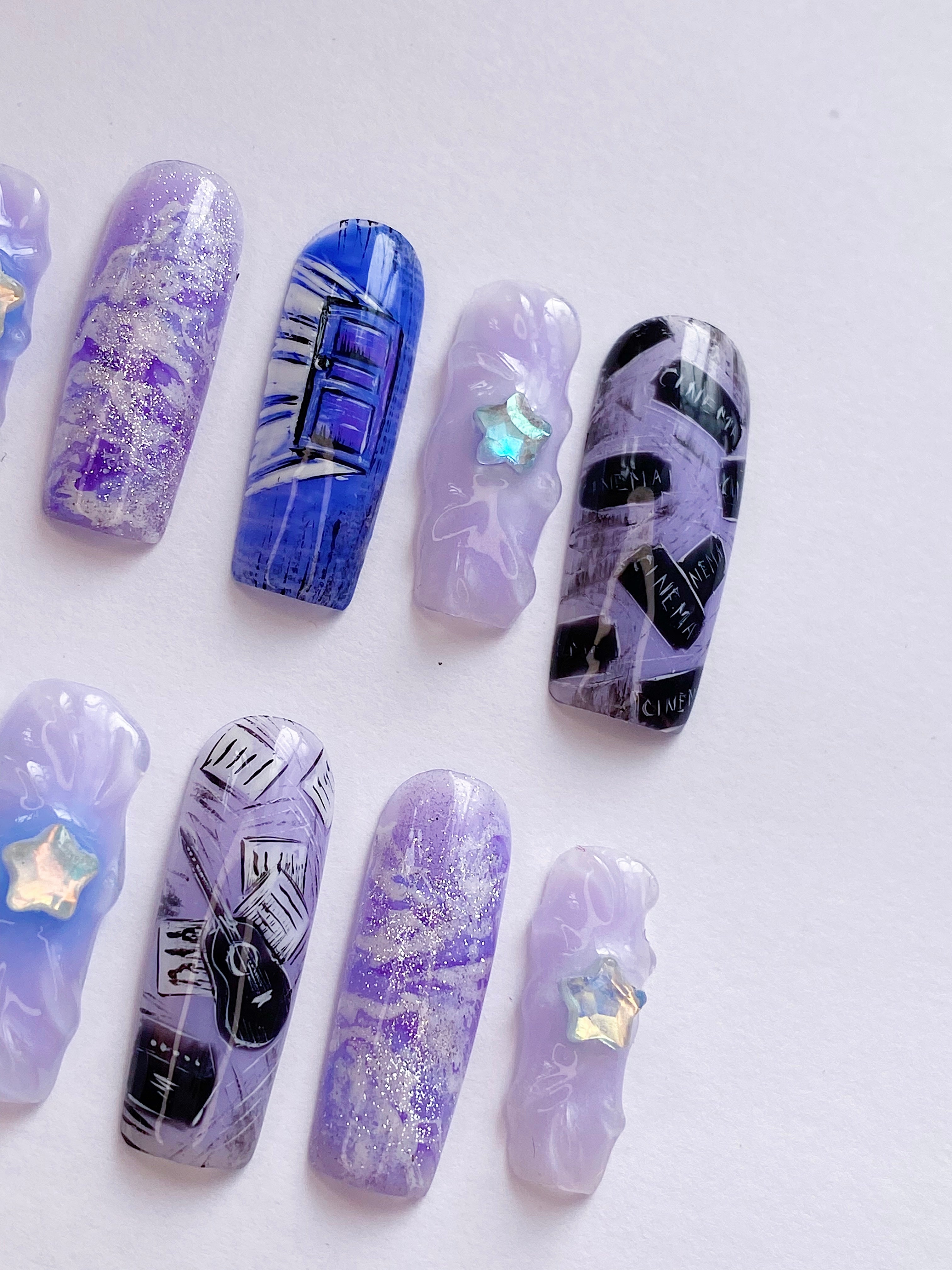 SKZ Cinema press on nails