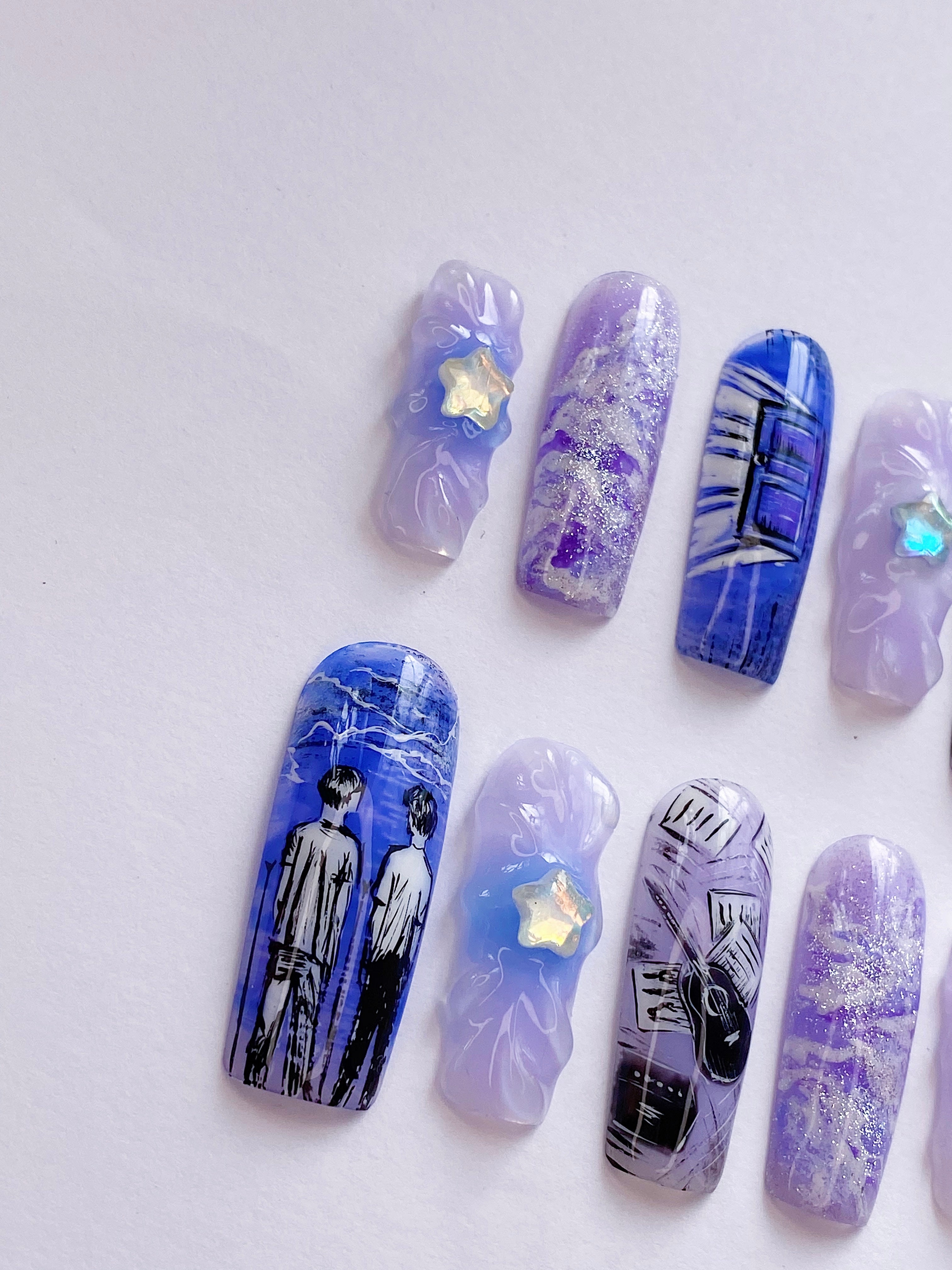 SKZ Cinema press on nails