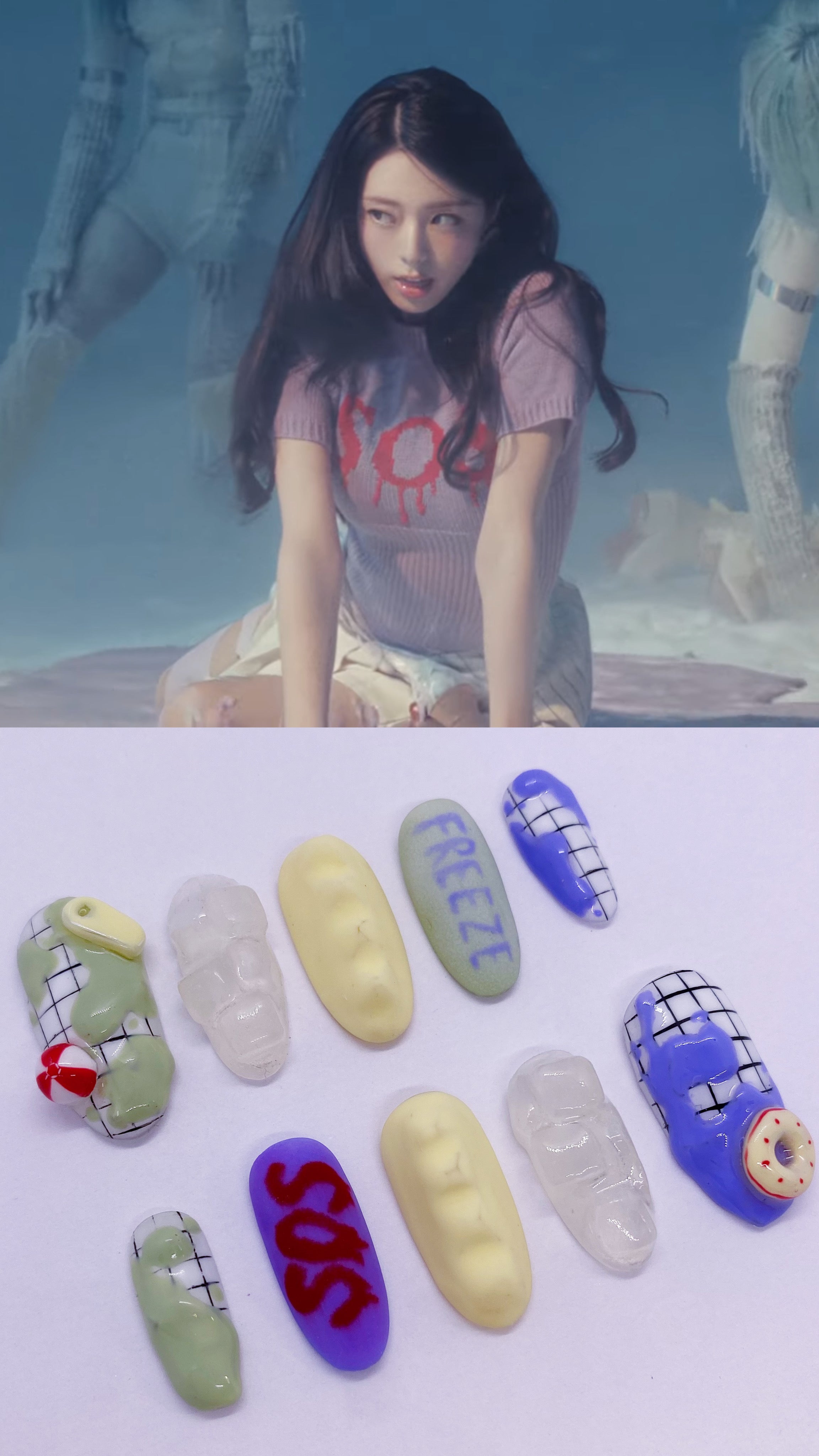 YUNA Ice Cream press on nails