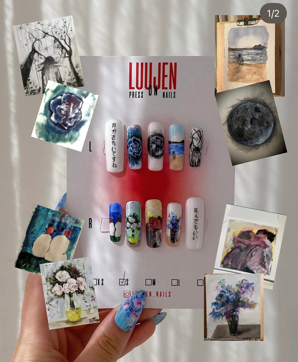 Hyunjin’s Art press on nails recreating collection