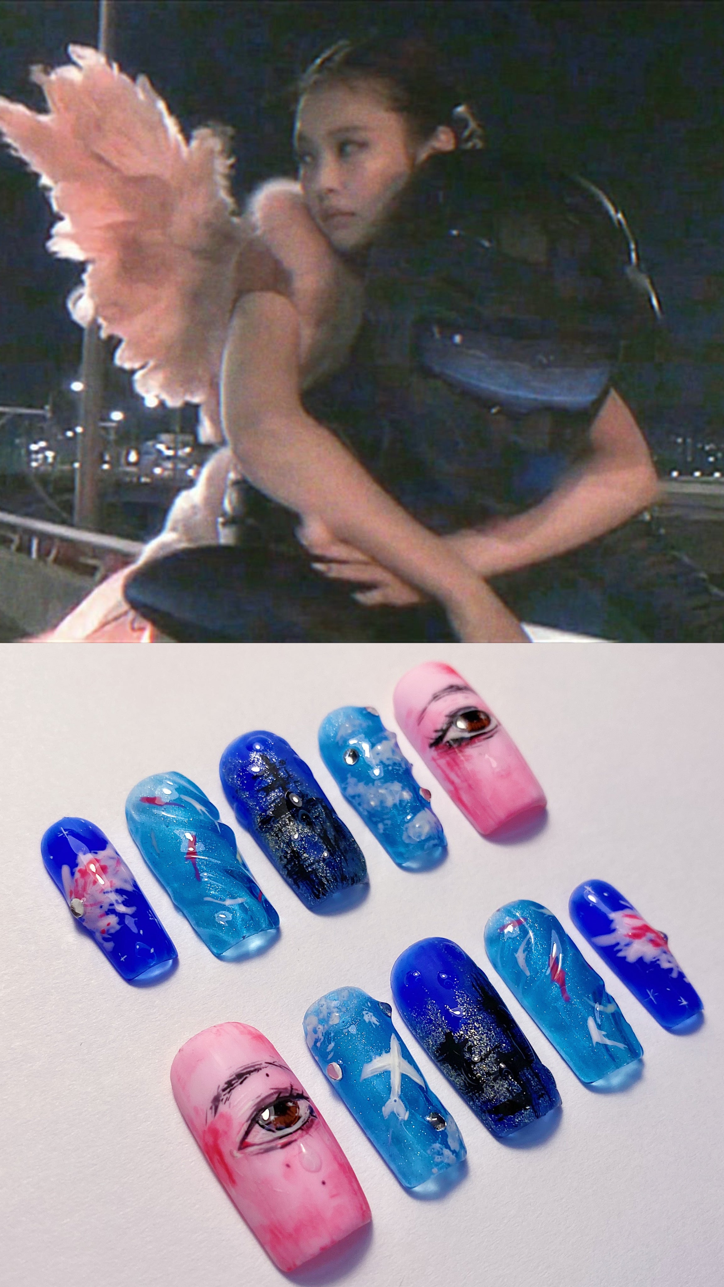 JENNIE Seoul City press on nails