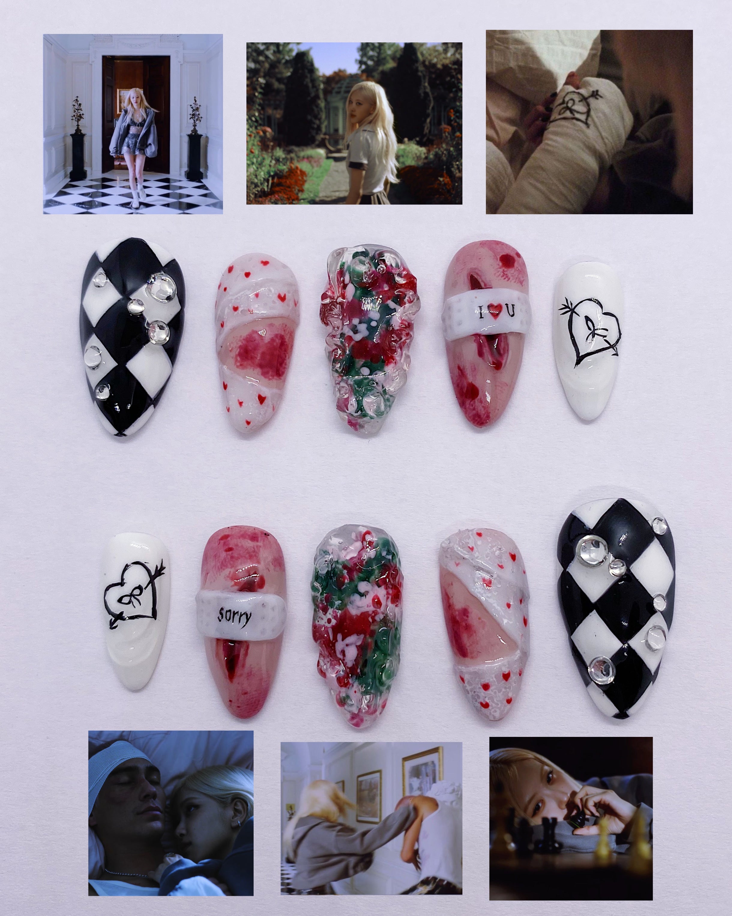 ROSE toxic till the end press on nails