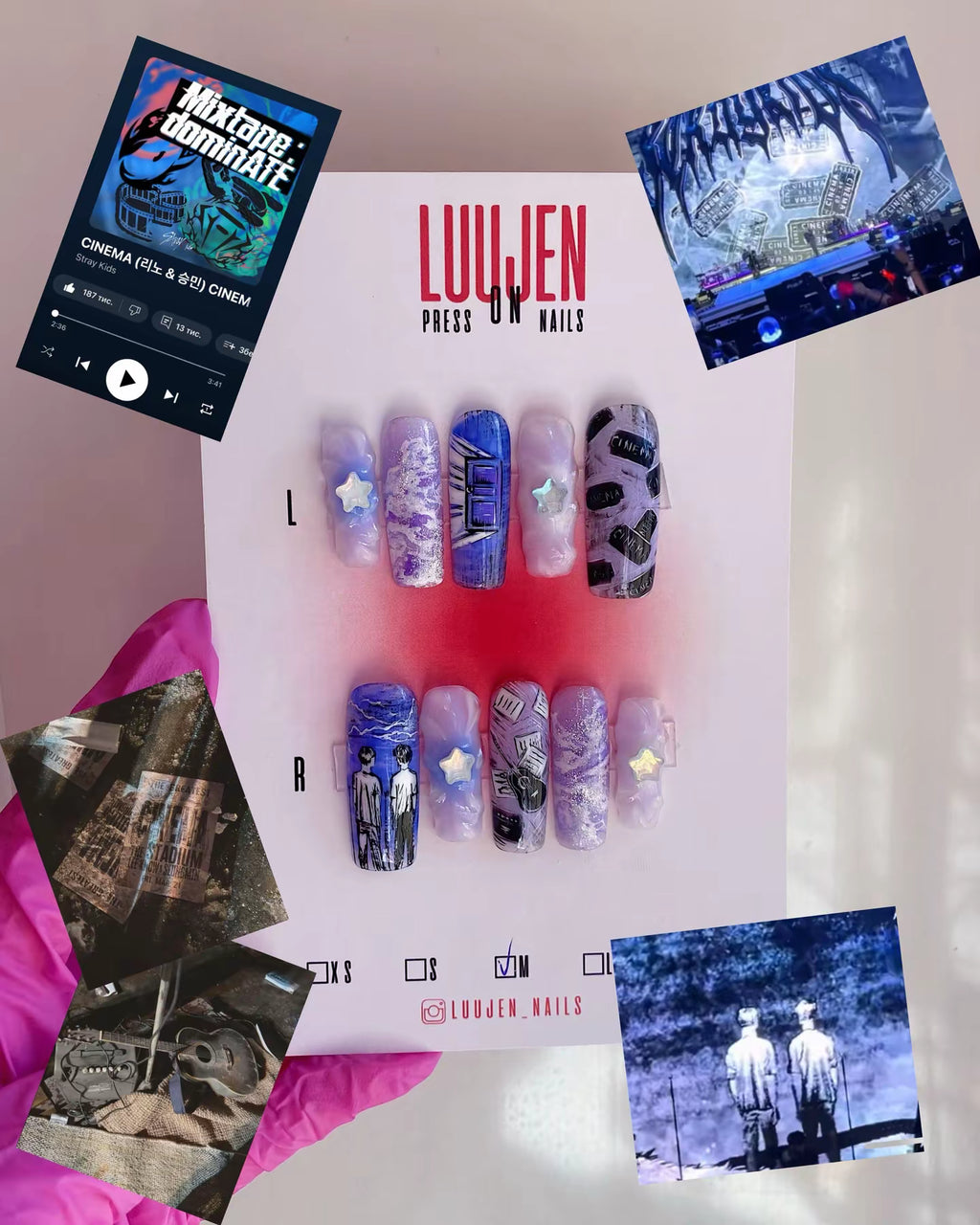 SKZ Cinema press on nails