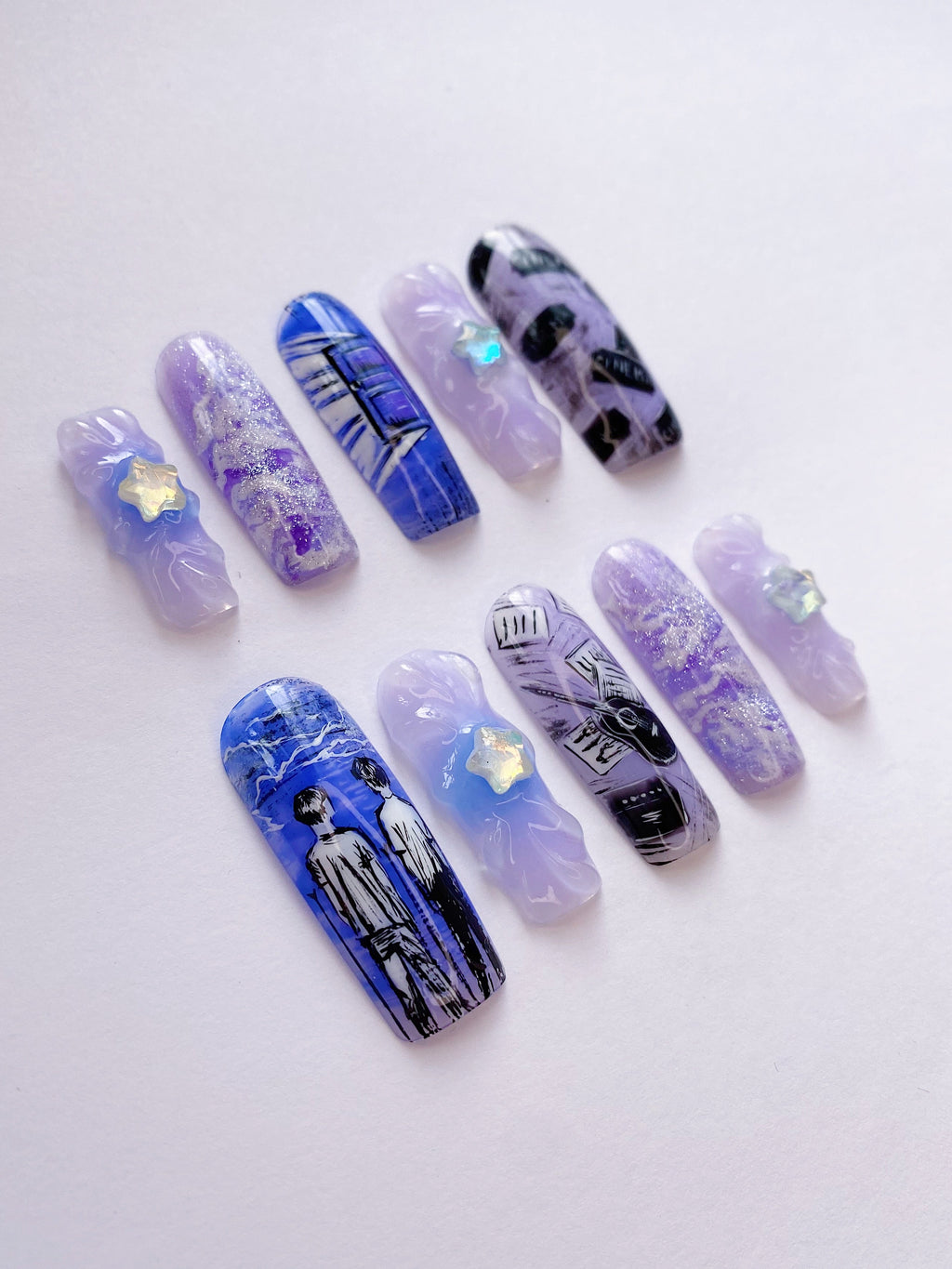 SKZ Cinema press on nails