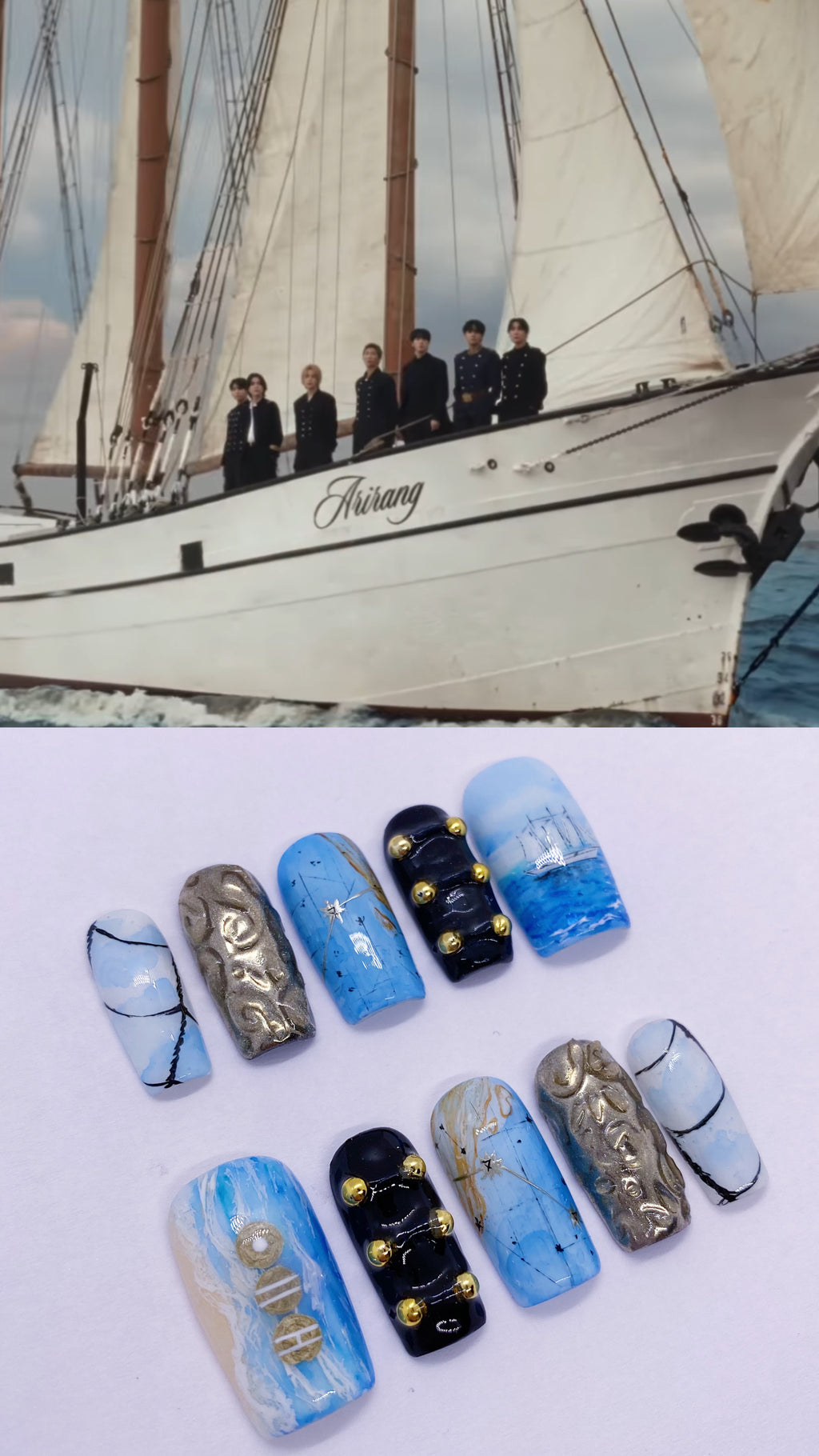 BTS Swim press on nails