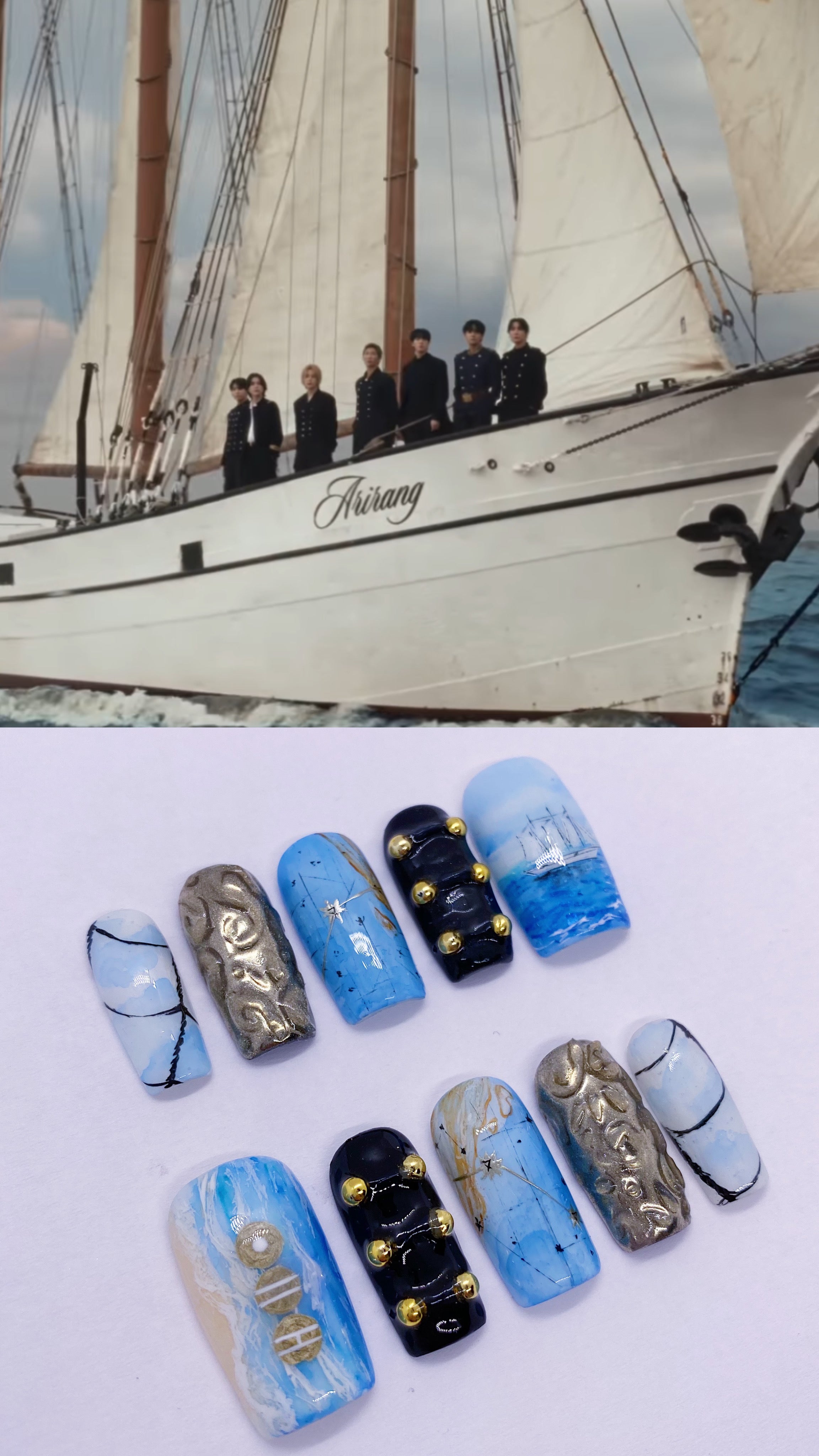 BTS Swim press on nails