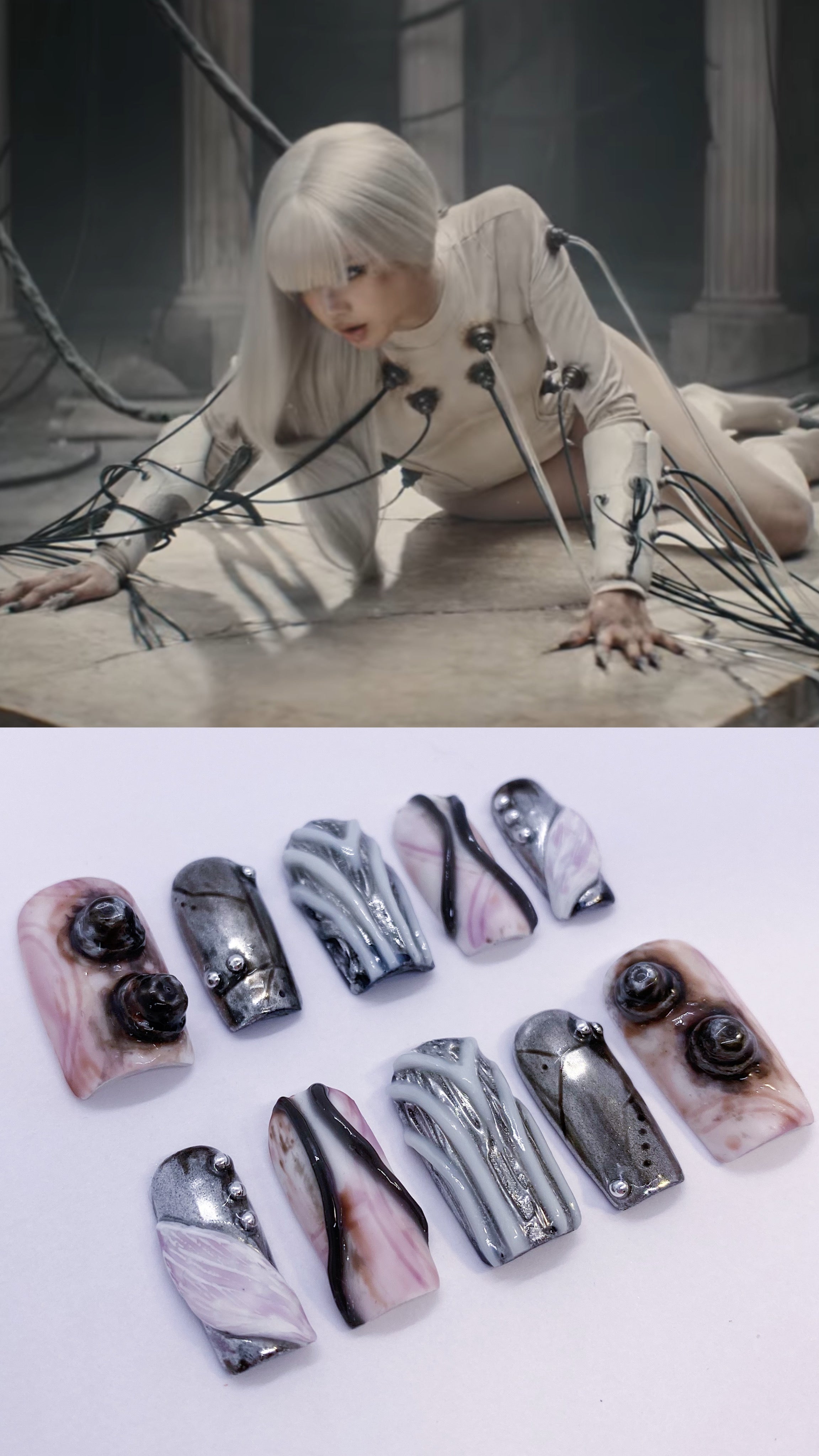 LISA Bad Angel press on nails(Ready to claim)