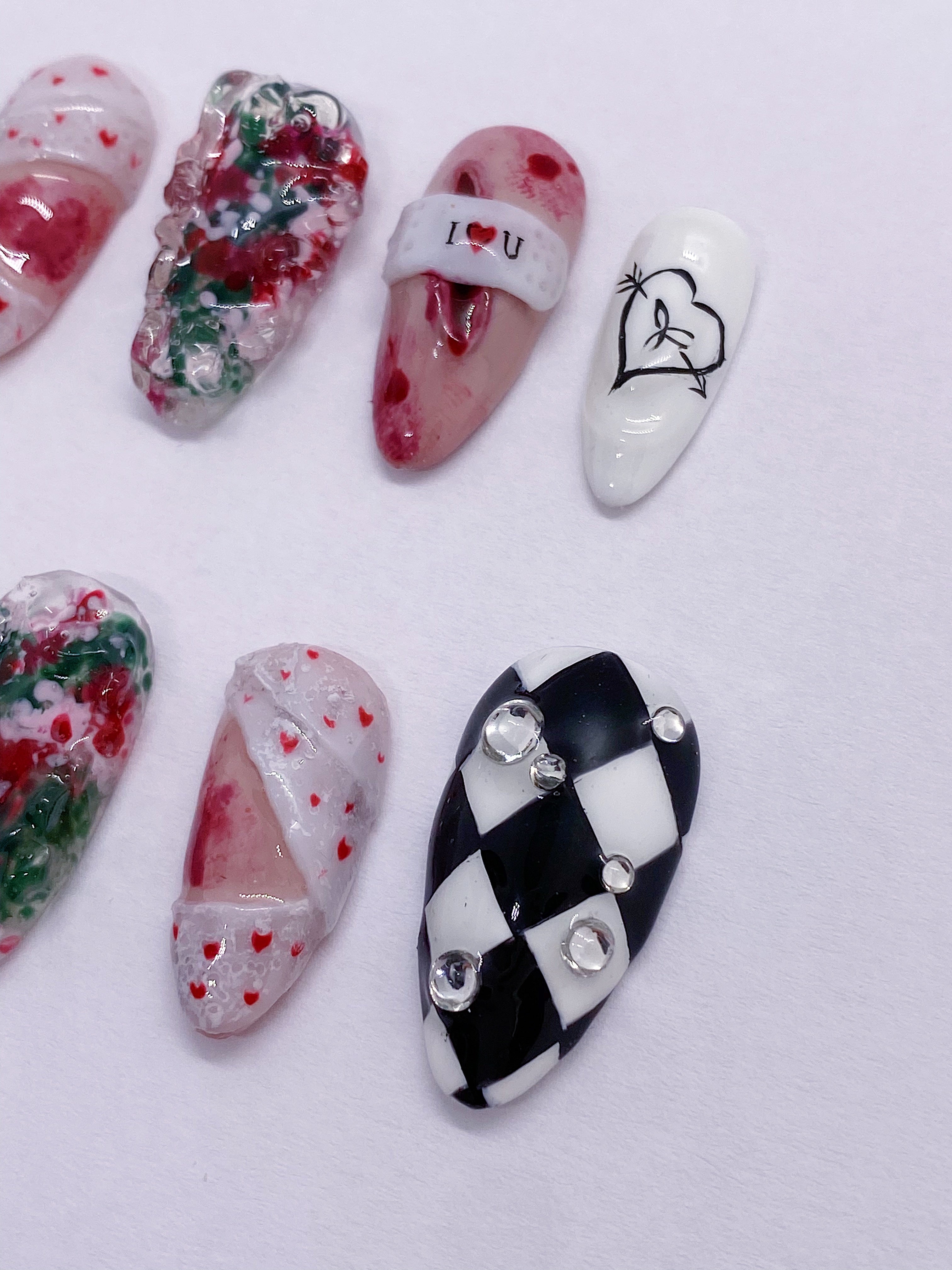 ROSE toxic till the end press on nails