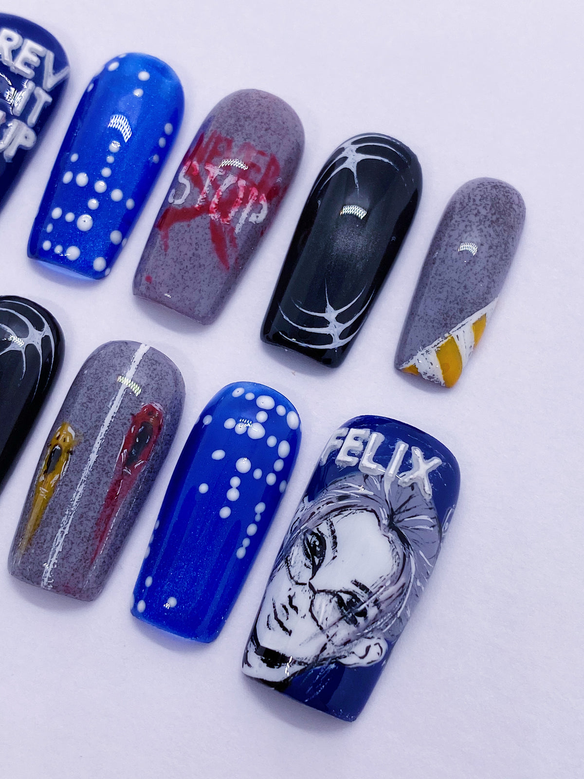 SKZ Felix REV IT UP press on nails