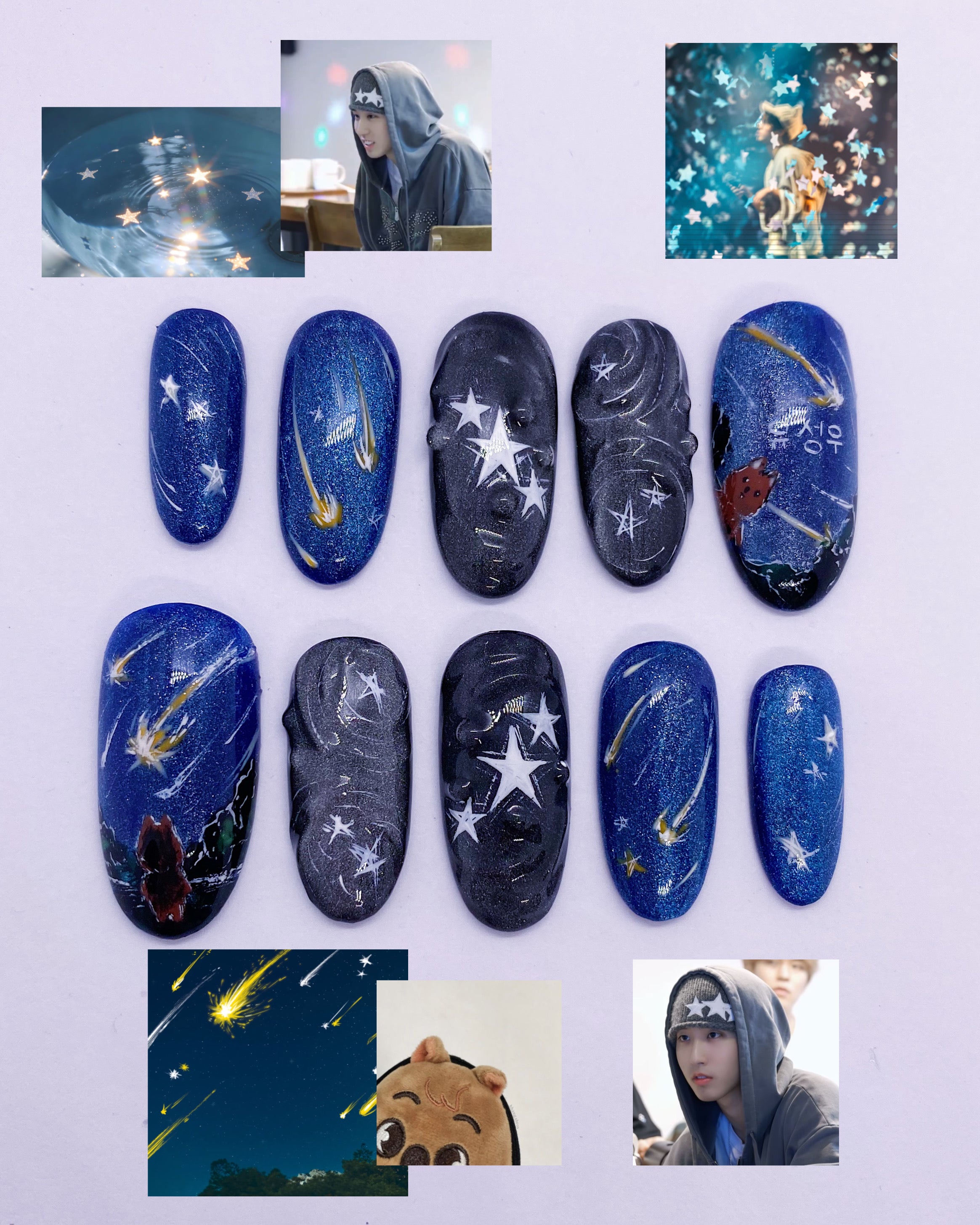 HAN Raining stars press on nails (Ready to claim)