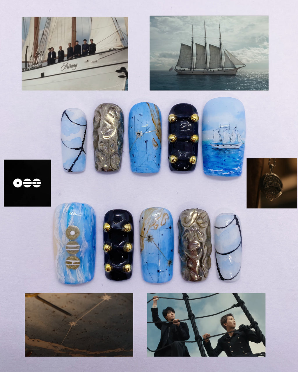 BTS Swim press on nails