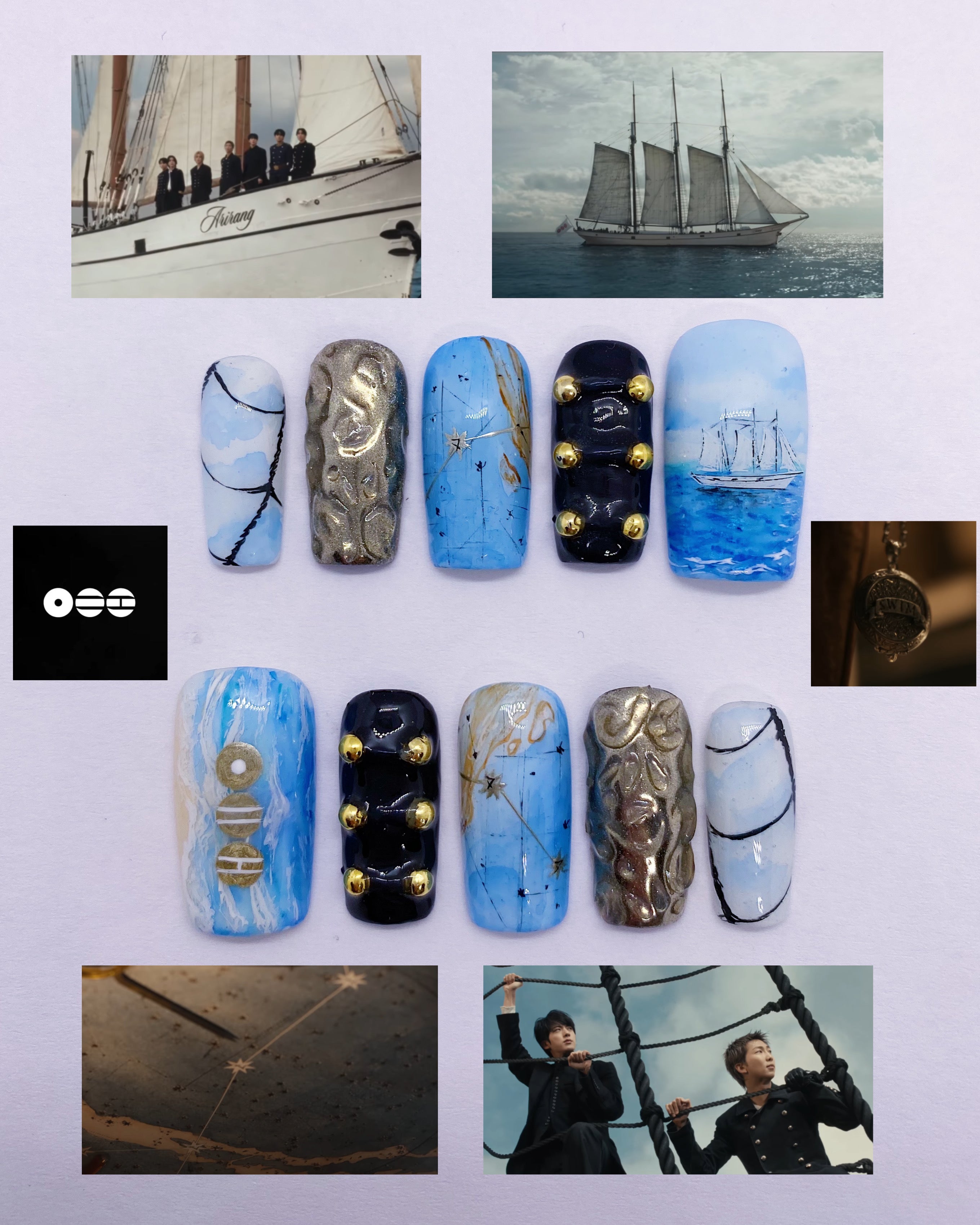 BTS Swim press on nails