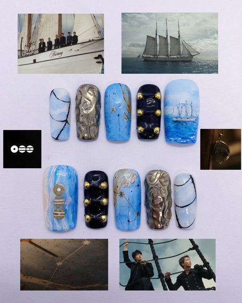 BTS Swim press on nails
