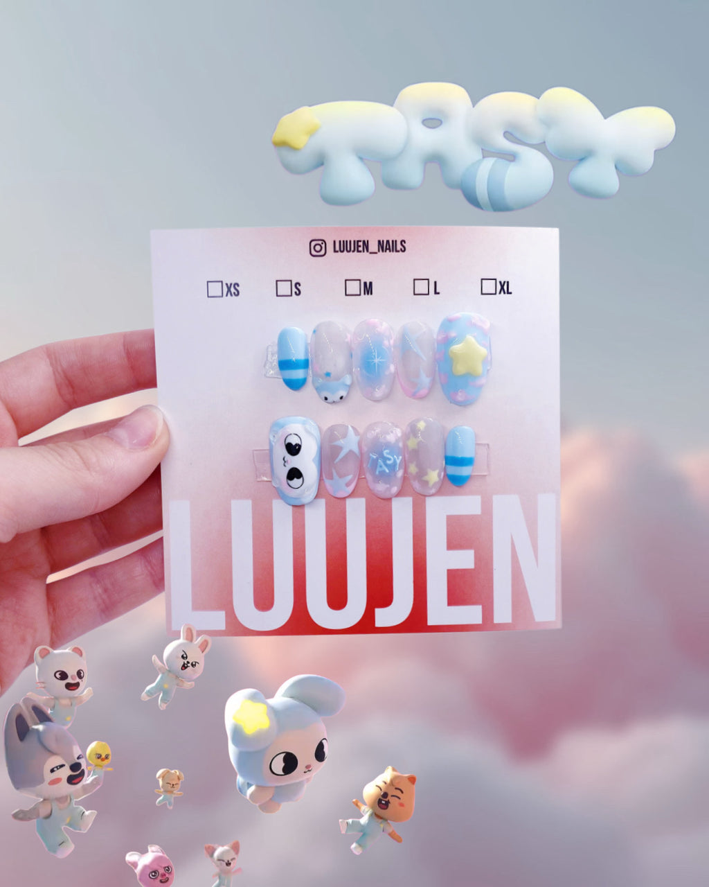 SKZ TASY press on nails