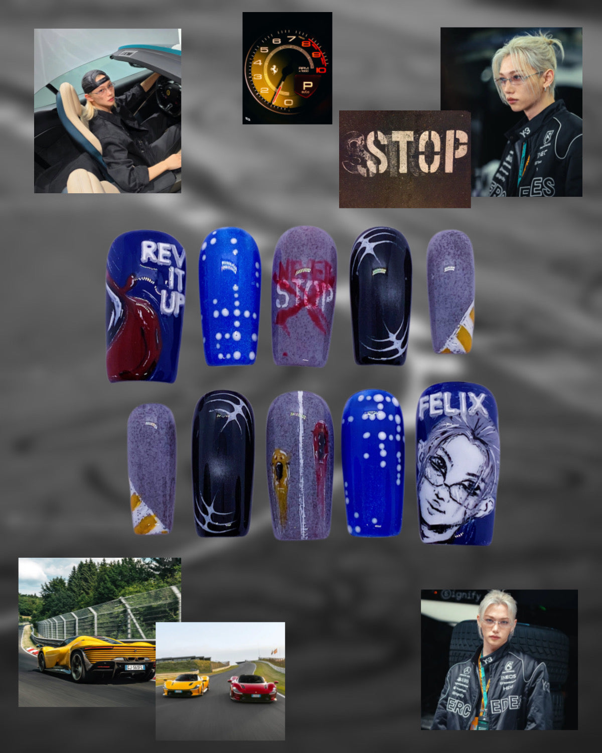 SKZ Felix REV IT UP press on nails