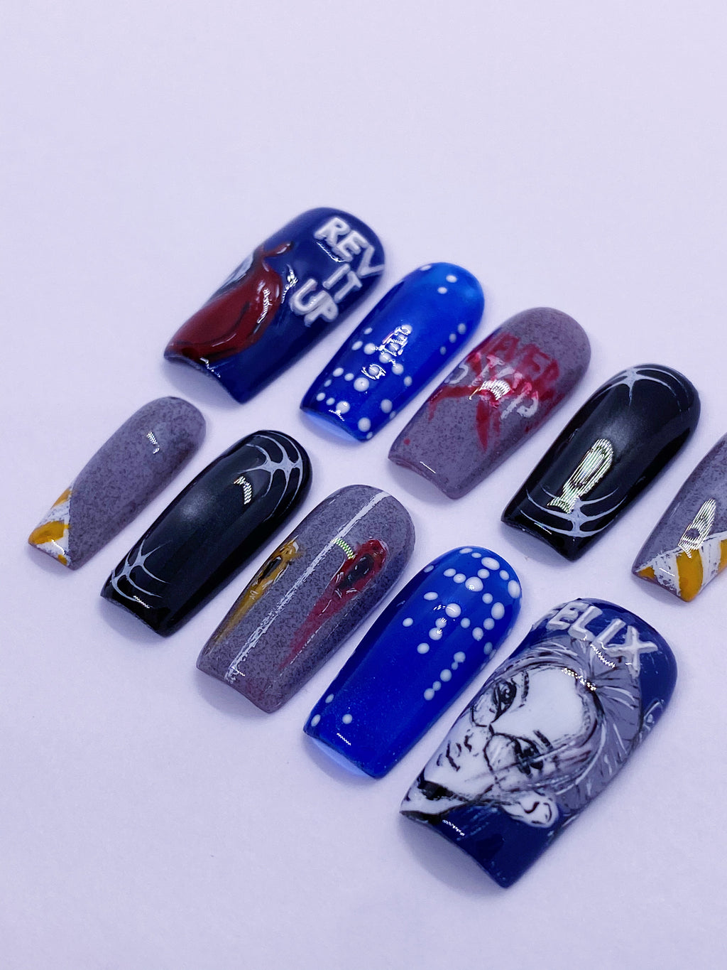 SKZ Felix REV IT UP press on nails