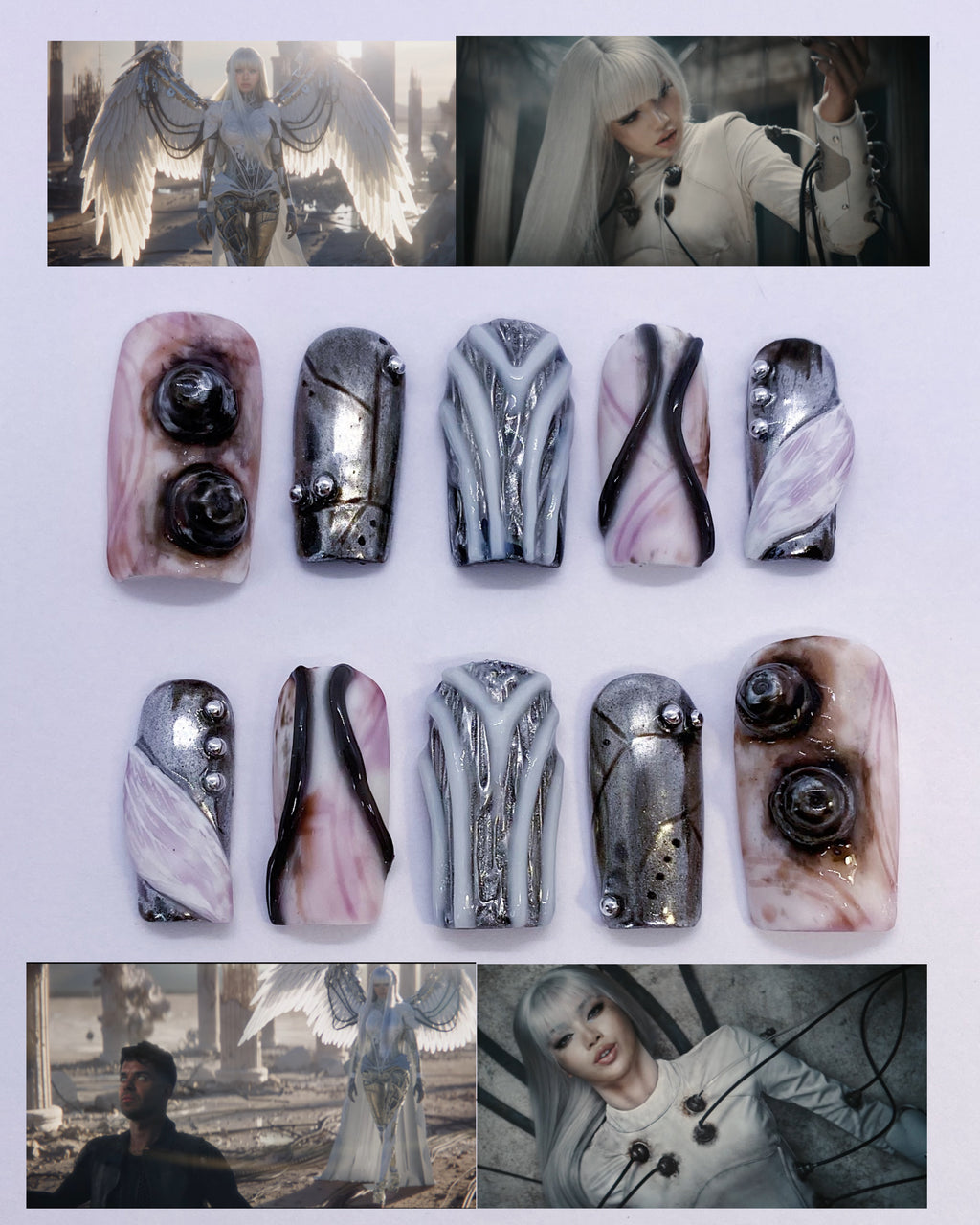 LISA Bad Angel press on nails(Ready to claim)