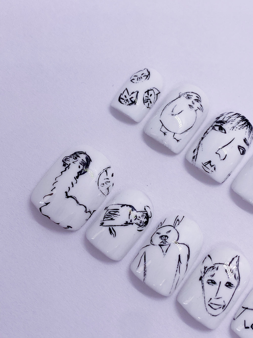 Lee Know’s art recreation press on nails