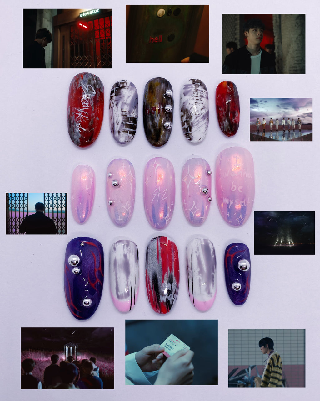 SKZ Hellevator x Levanter press on nails (Ready to claim)