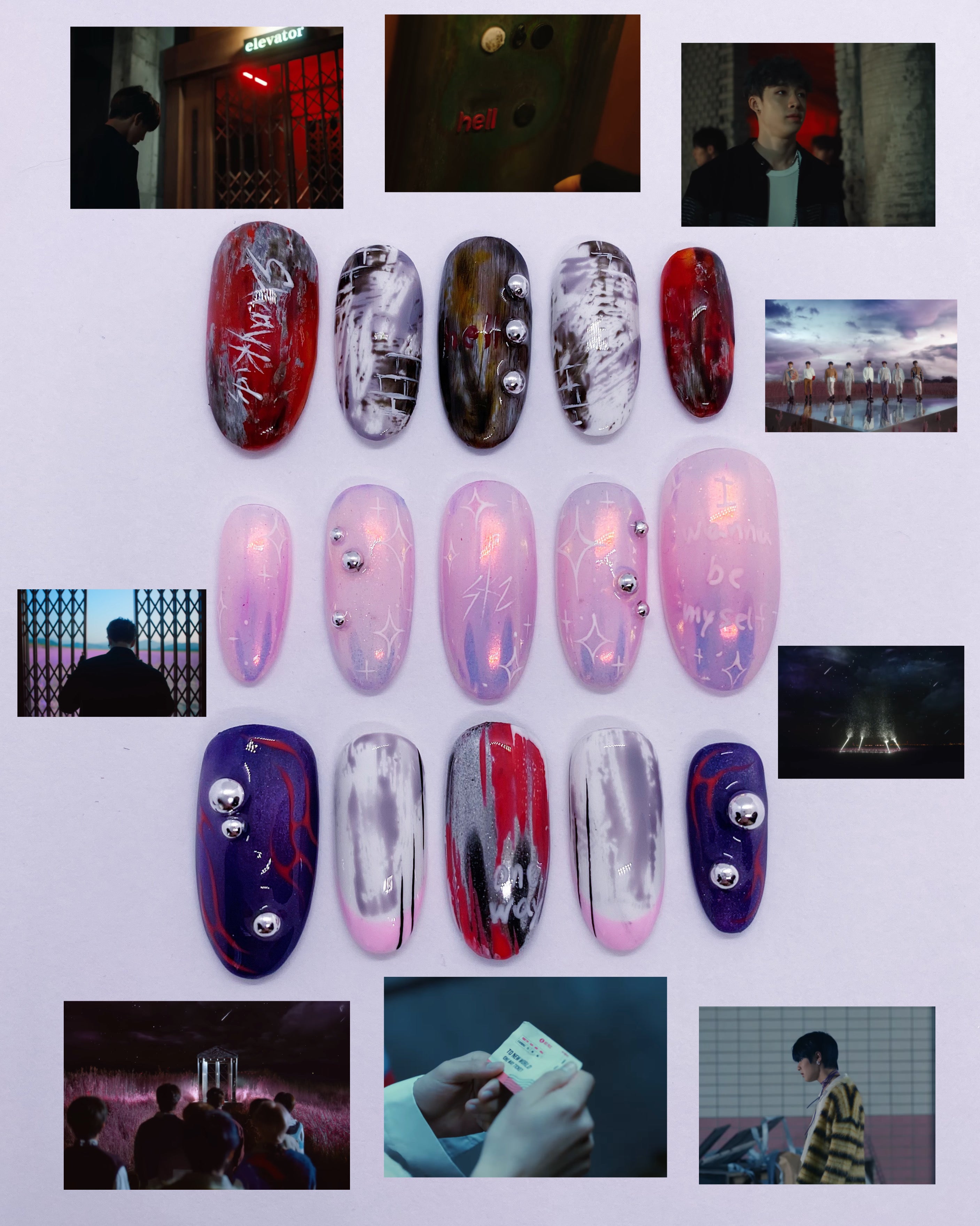 SKZ Hellevator x Levanter press on nails (Ready to claim)