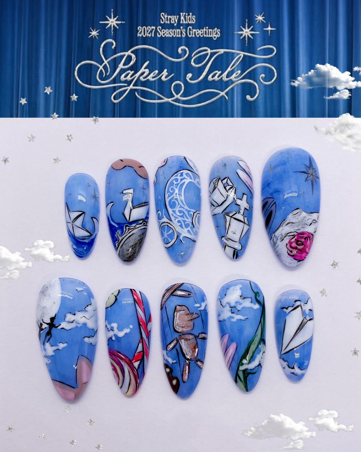 SKZ Paper Tale press on nails