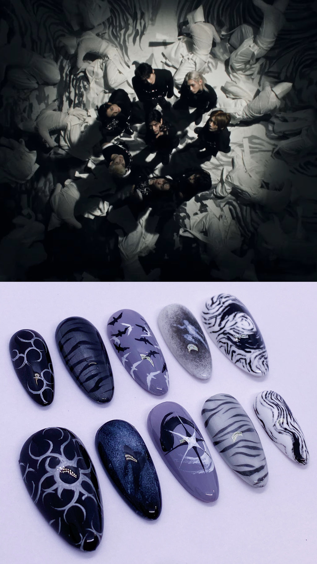 SKZ Run It press on nails