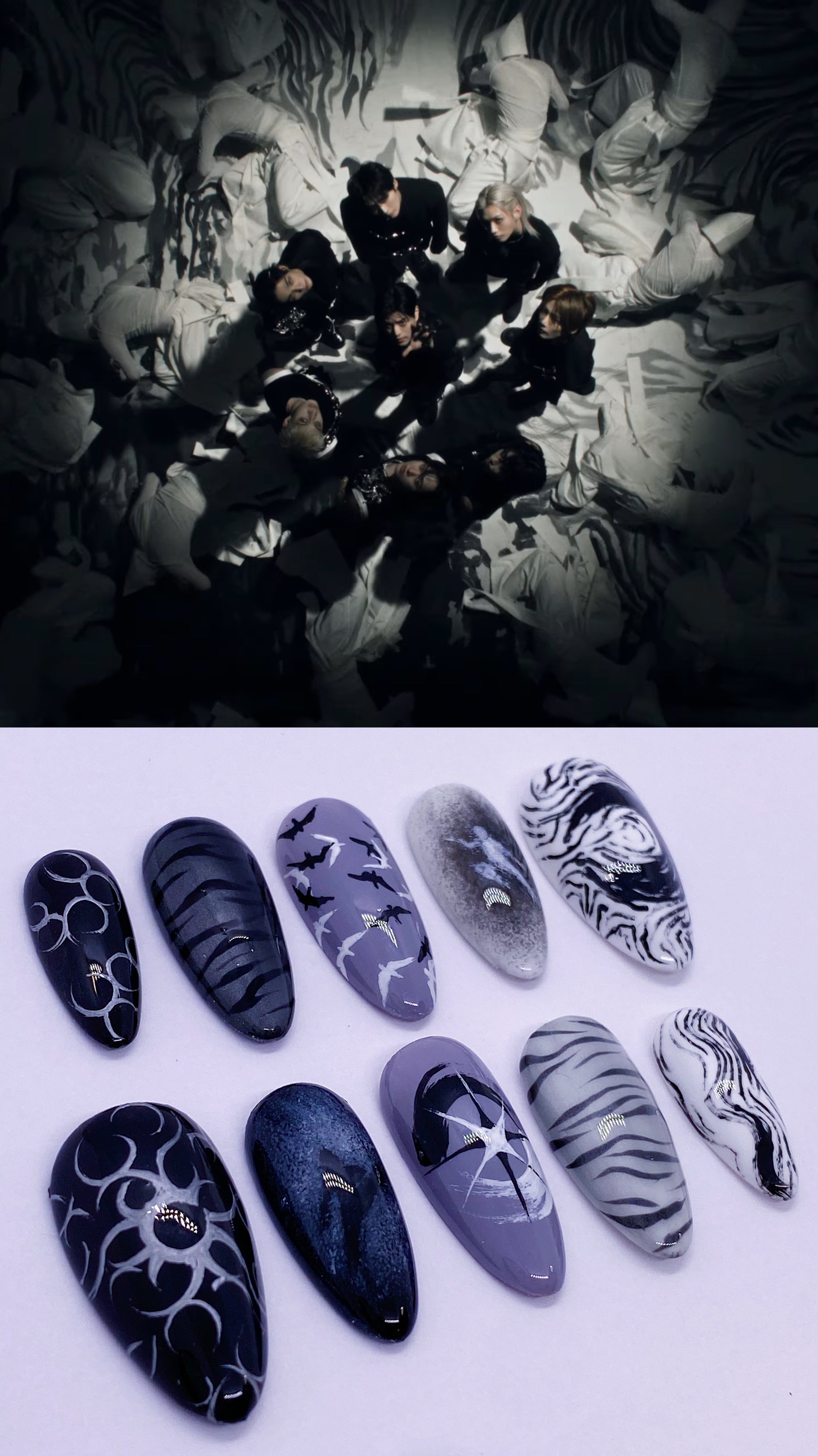 SKZ Run It press on nails
