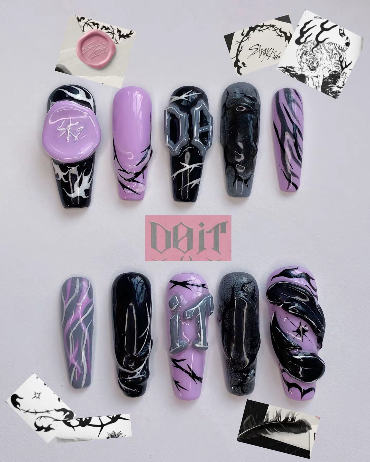 SKZ Do It press on nails