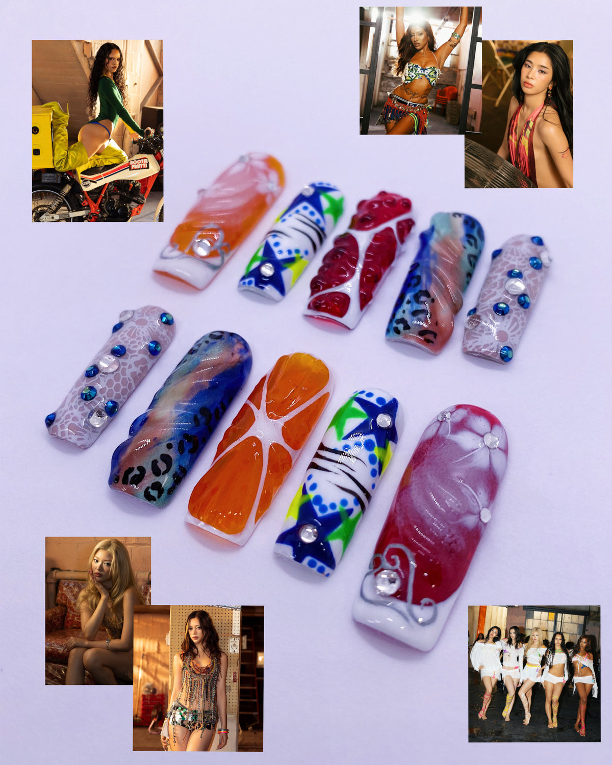 KATSEYE Hootie Frutti press on nails