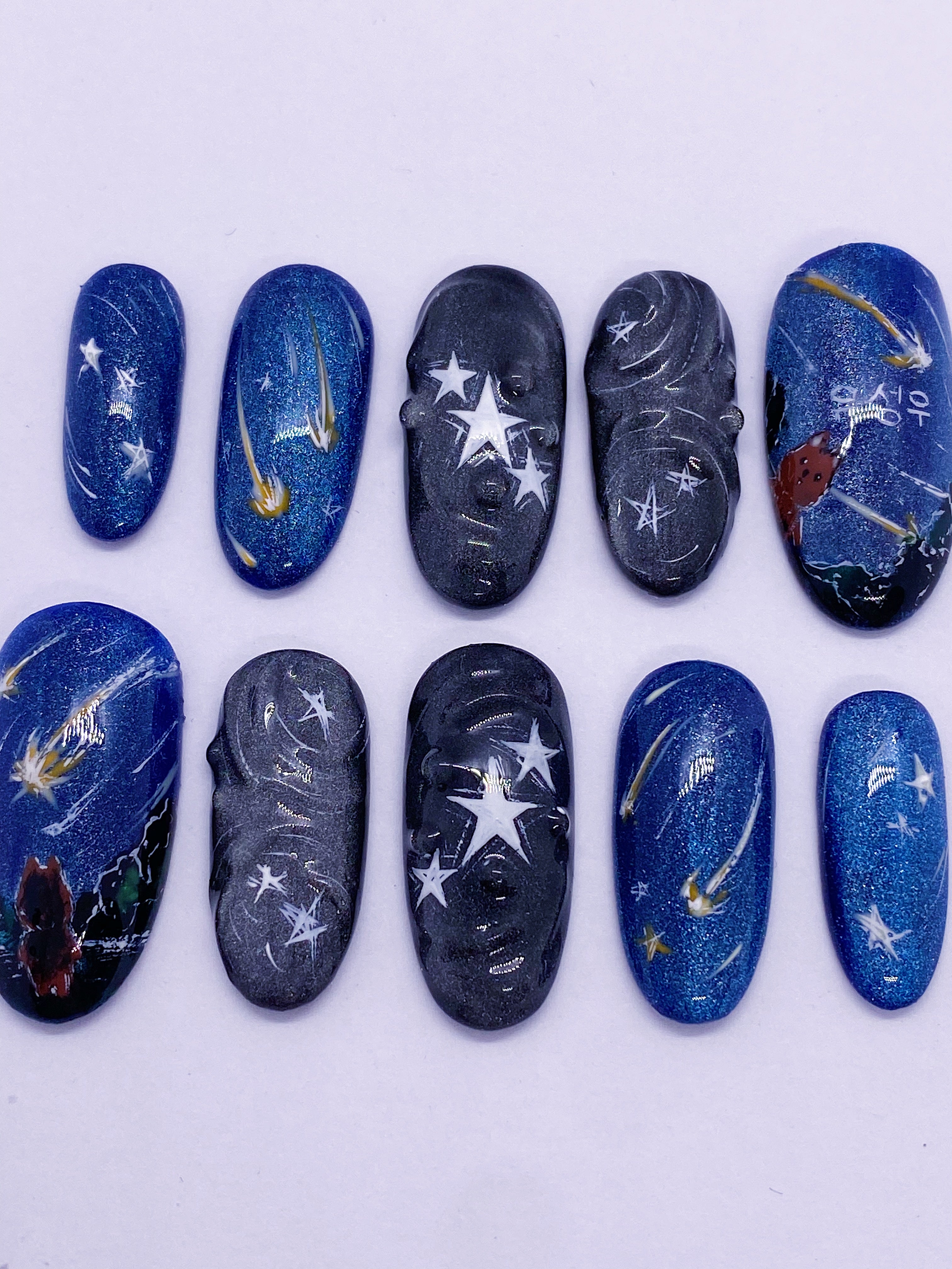 HAN Raining stars press on nails (Ready to claim)