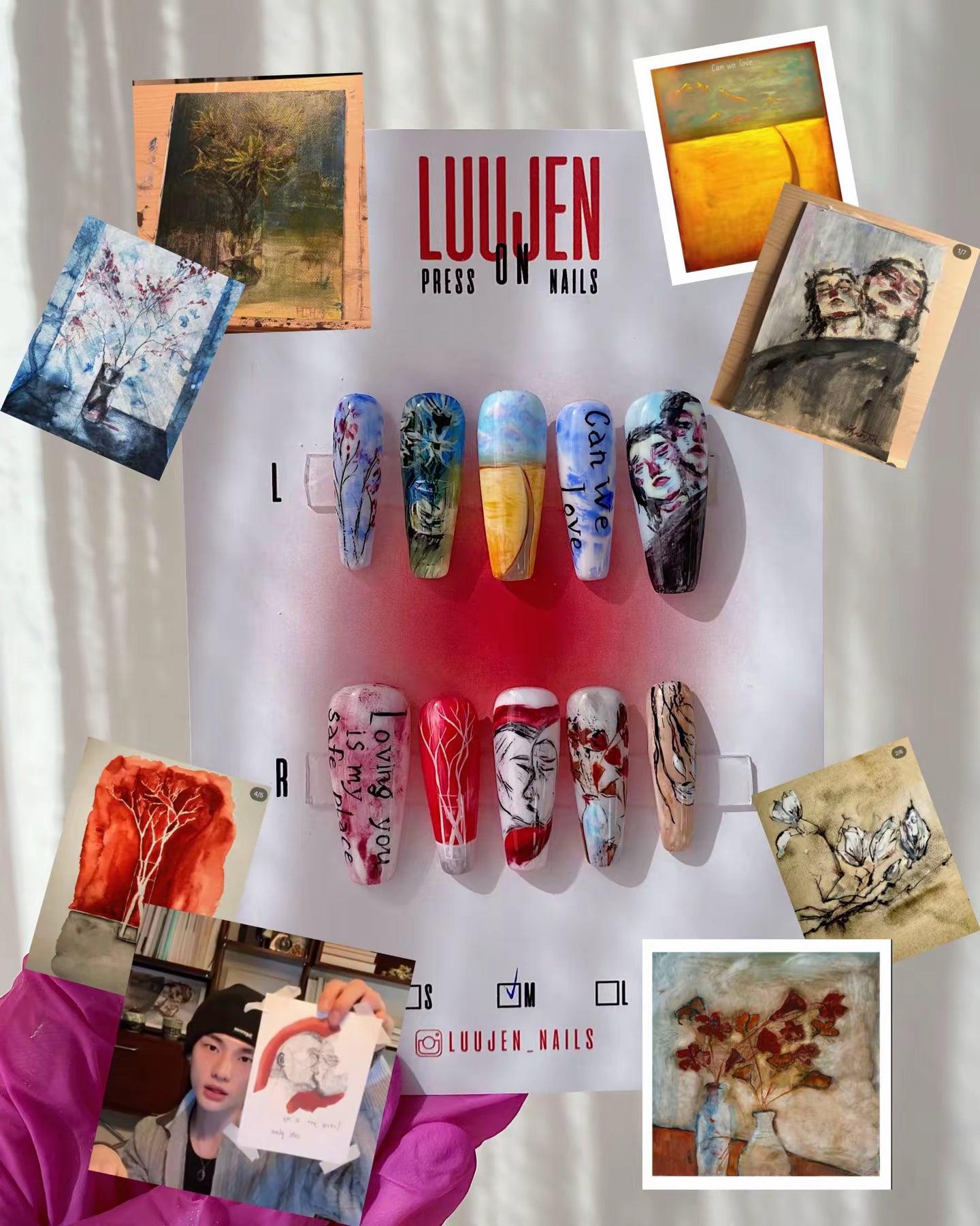 Hyunjin’s Art press on nails recreating collection