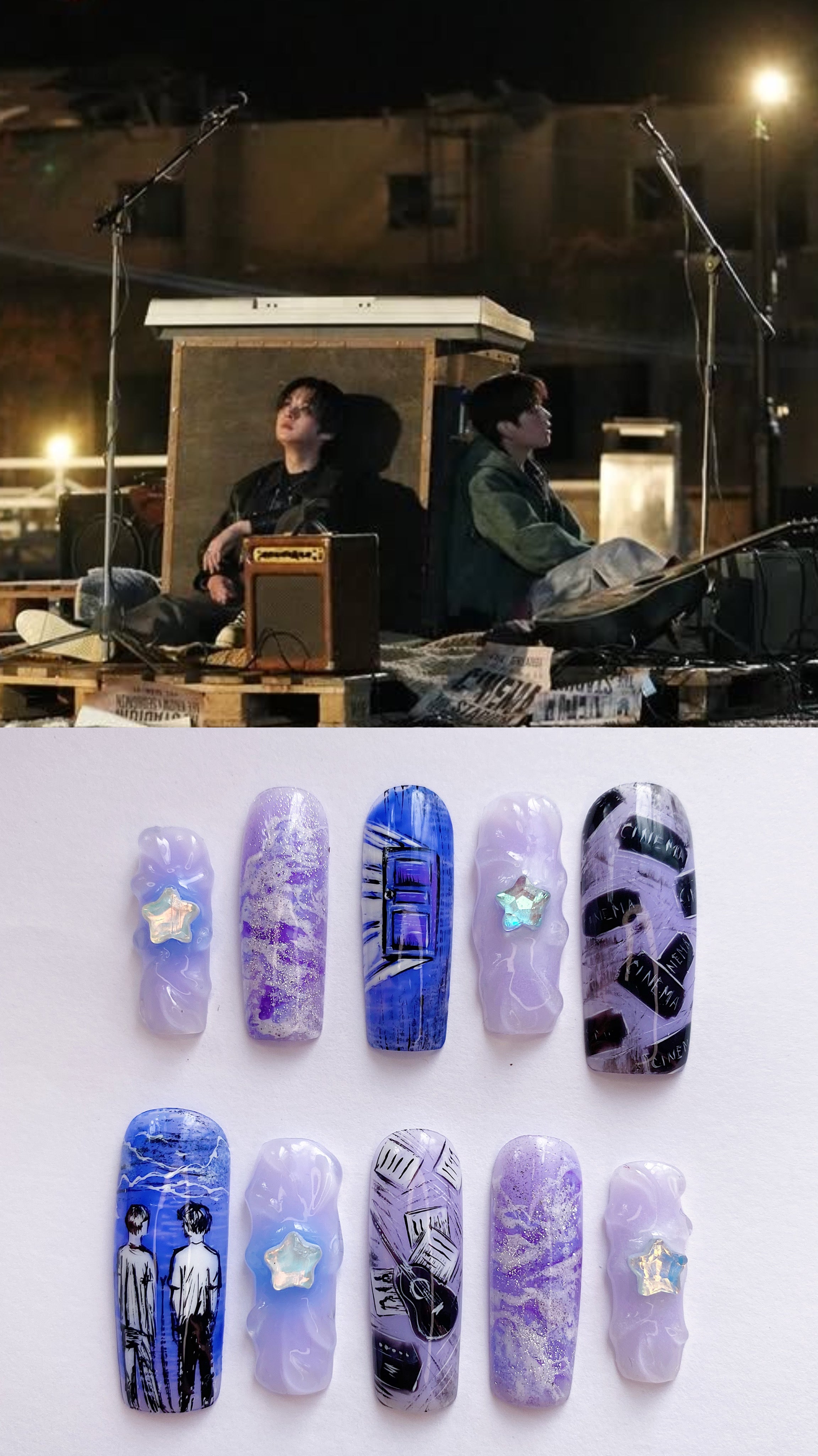 SKZ Cinema press on nails