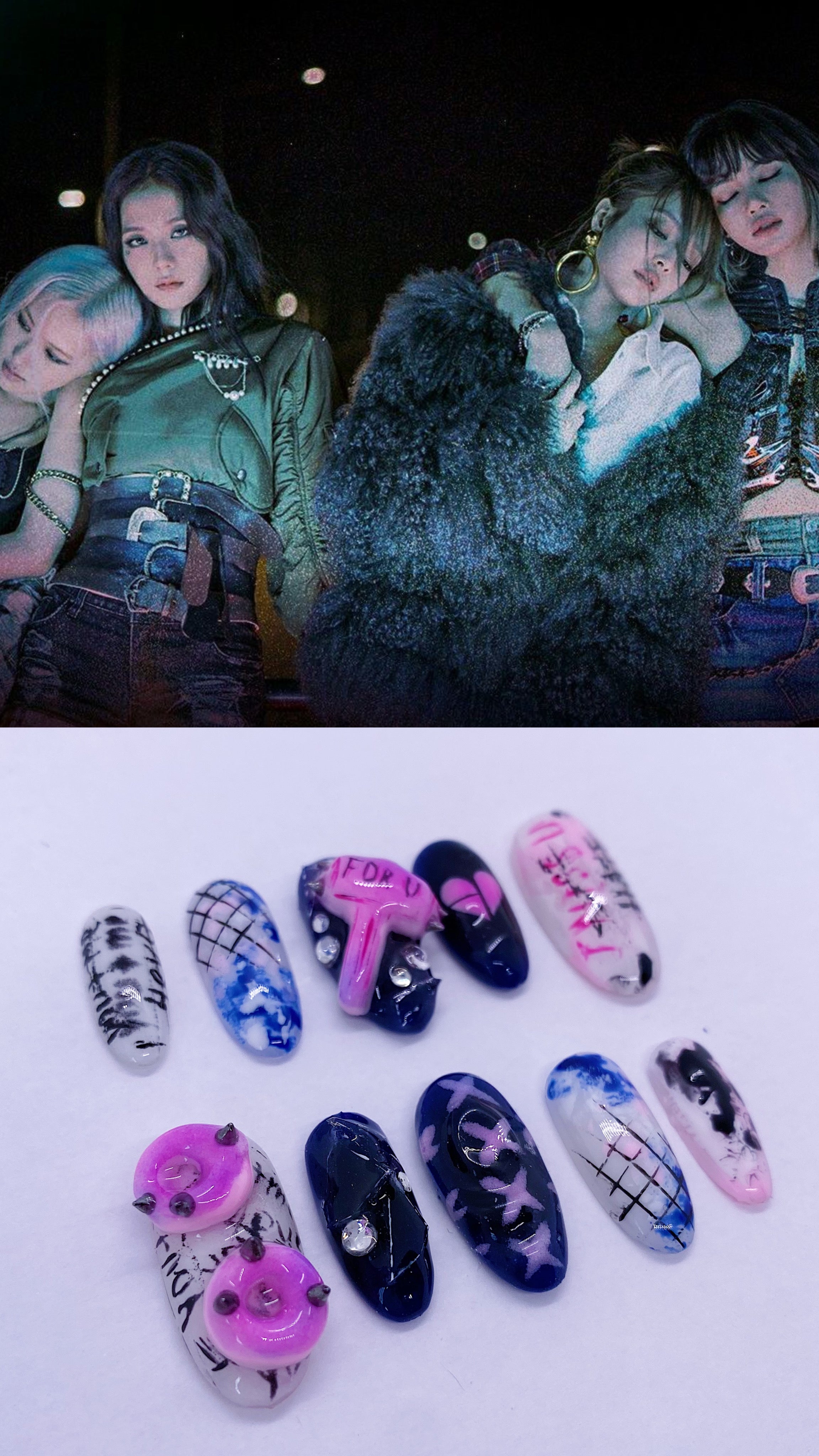 Blackpink Lovesick Girls press on nails