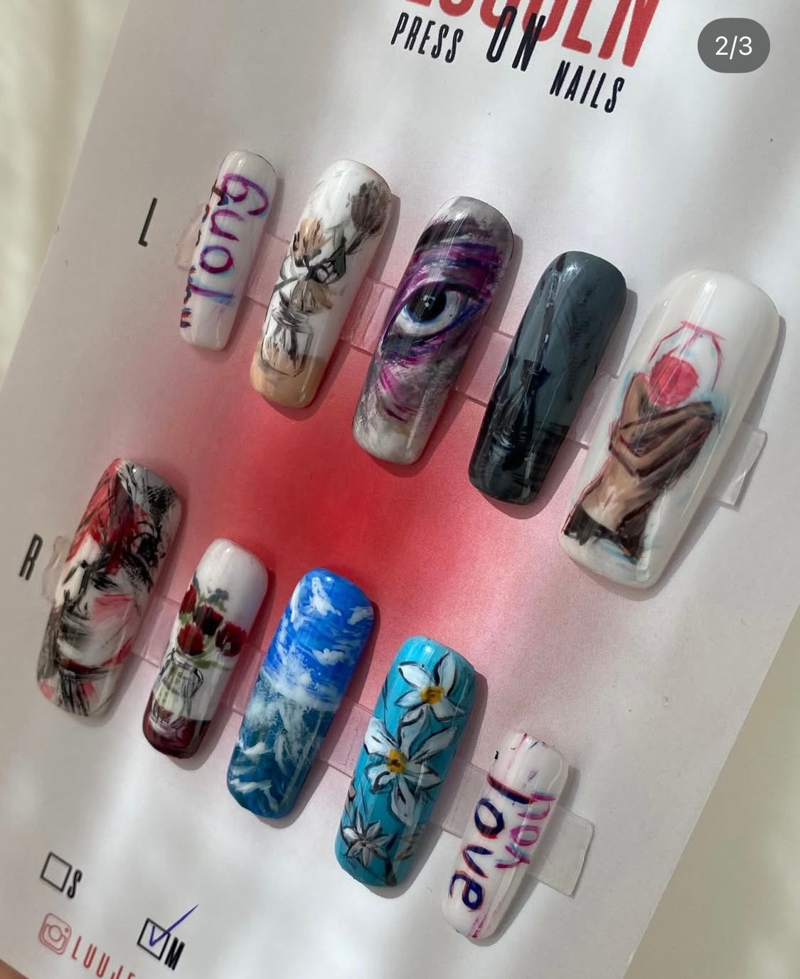 Hyunjin’s Art press on nails recreating collection