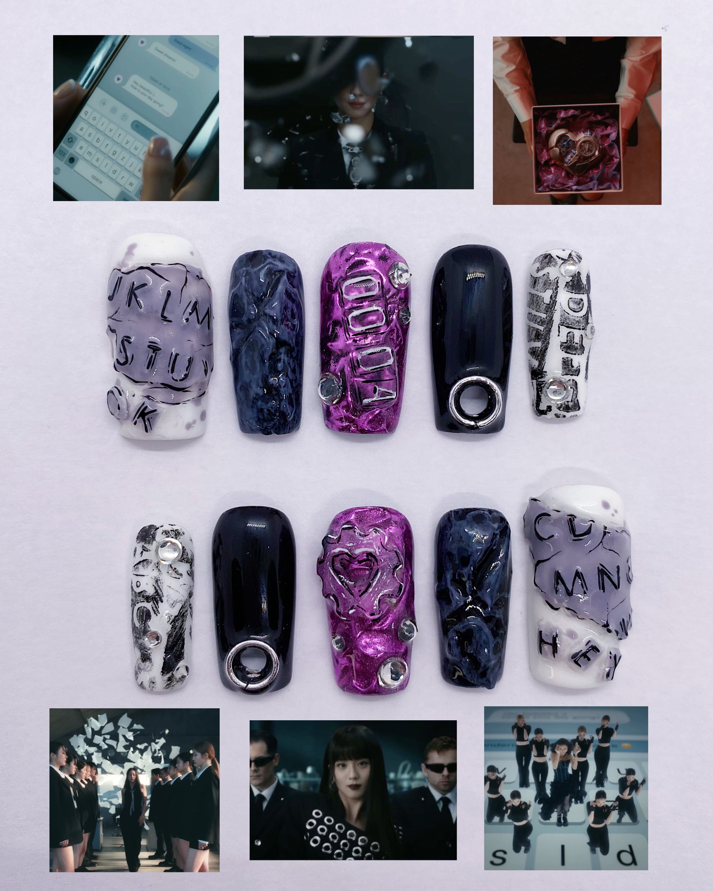 JISOO earthquake press on nails