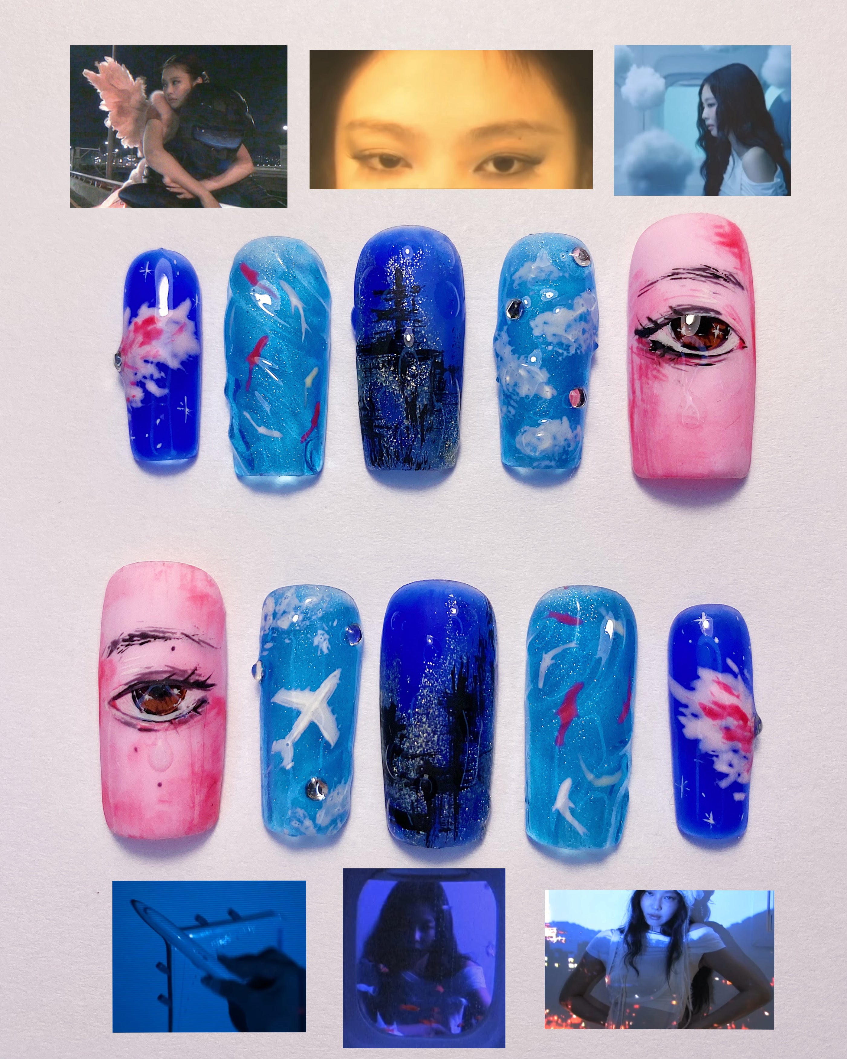 JENNIE Seoul City press on nails