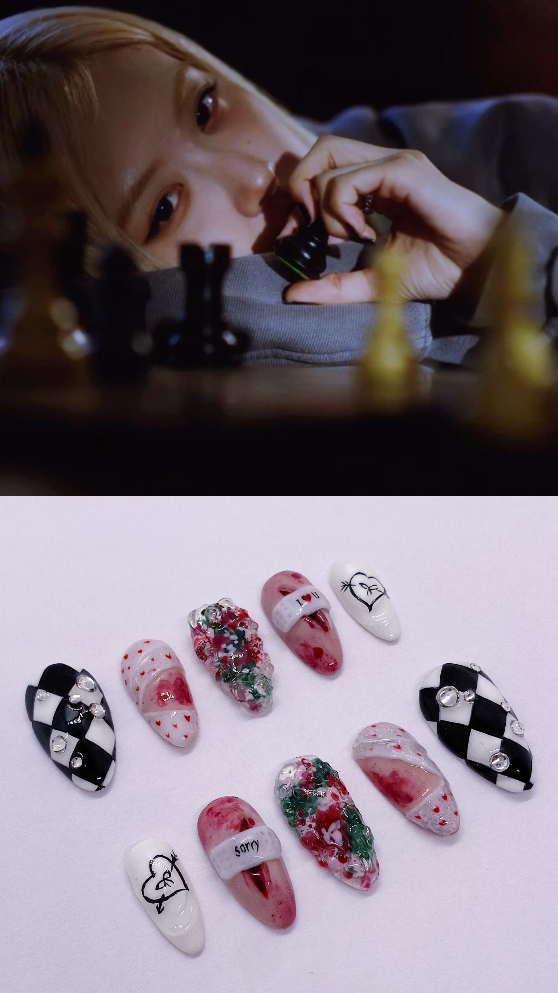 ROSE toxic till the end press on nails