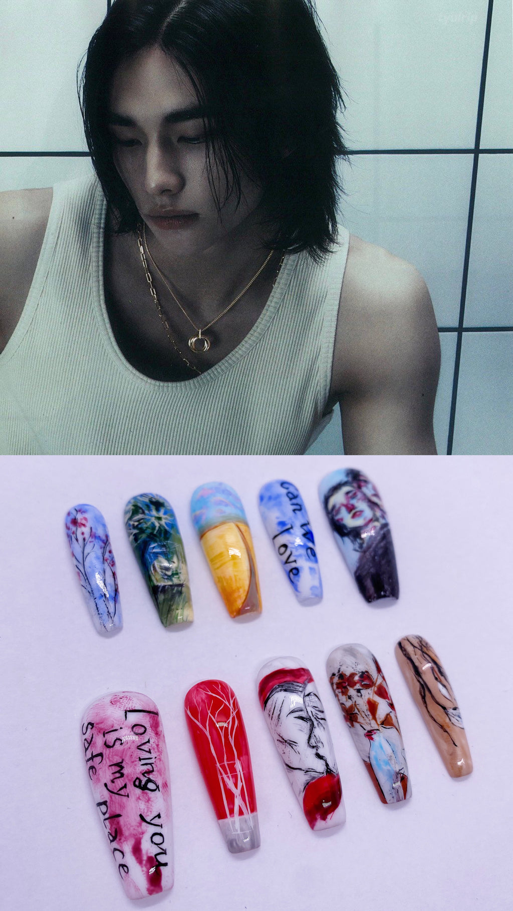 Hyunjin’s Art press on nails recreating collection