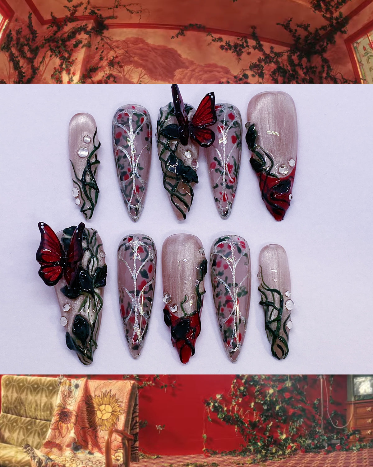 JENNIE Fallen Angel. Set 1 press on nails